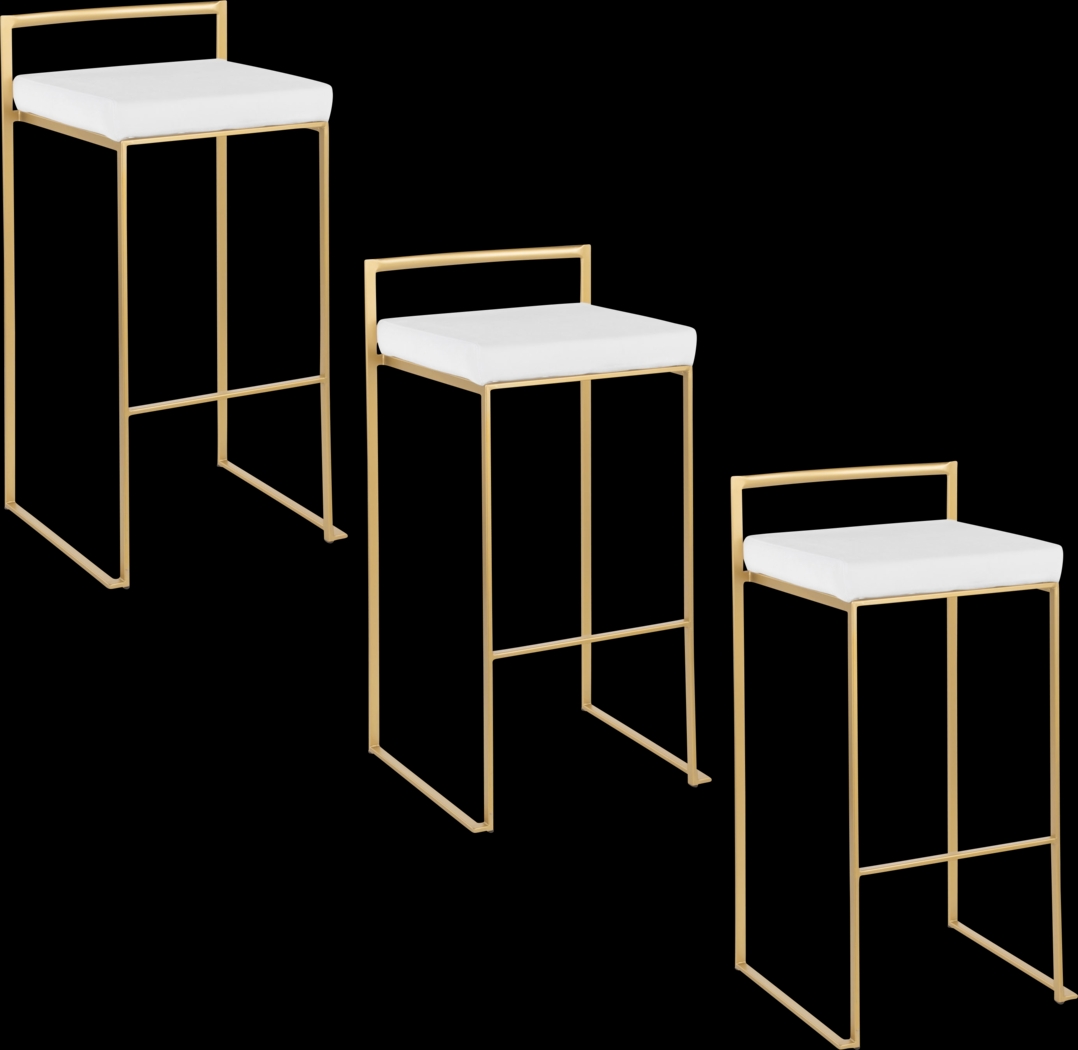 Birdlake II White Barstool, Set of 3 - Thumbnail - Image 1