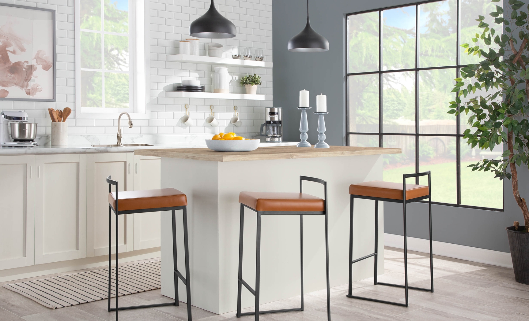 Birdlake III Camel Counter Height Stool, Set of 2 - Thumbnail - Image 8