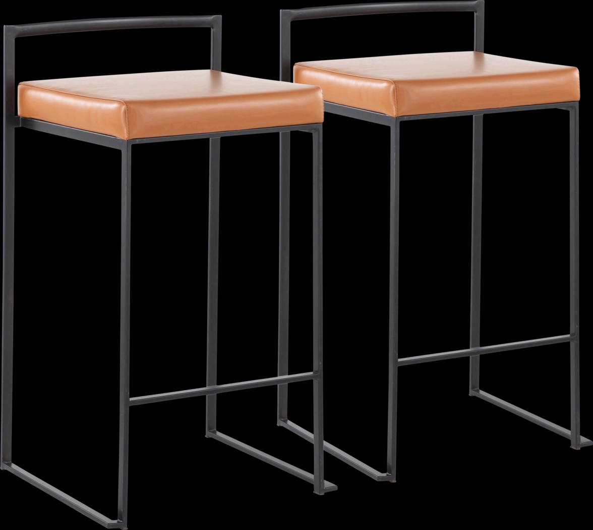 Birdlake III Camel Counter Height Stool, Set of 2 - Thumbnail - Image 1