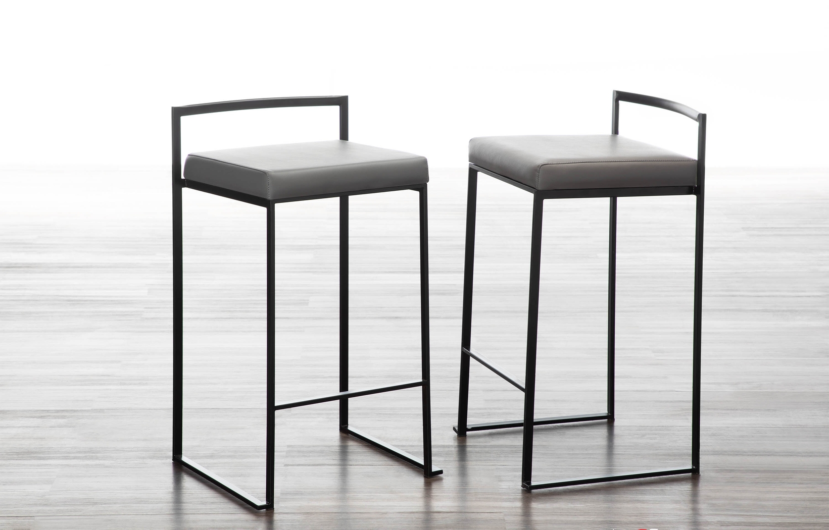 Birdlake III Gray Counter Height Stool, Set of 3 - Thumbnail - Image 2