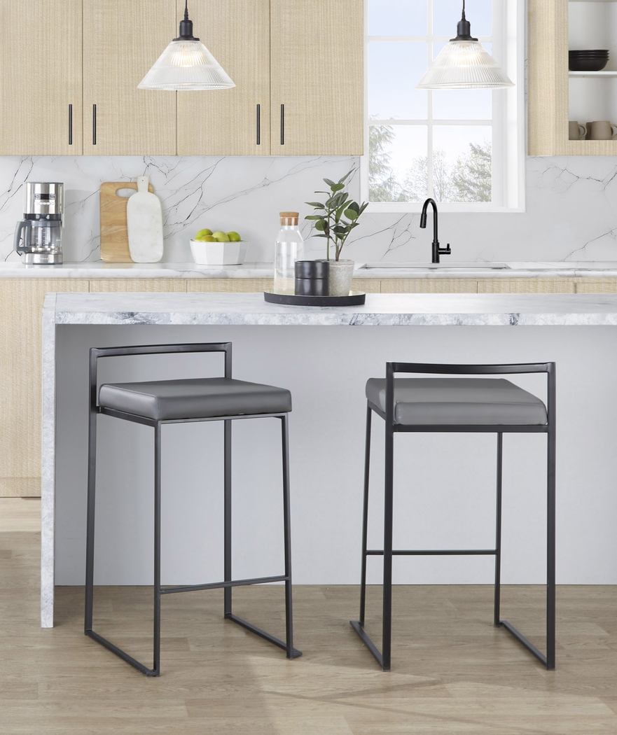 Birdlake III Gray Counter Height Stool, Set of 3 - Thumbnail - Image 4