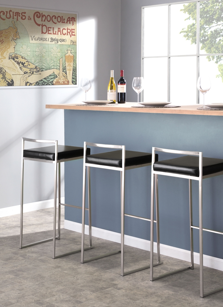 Birdlake IV Black Barstool, Set of 2 - Thumbnail - Image 2