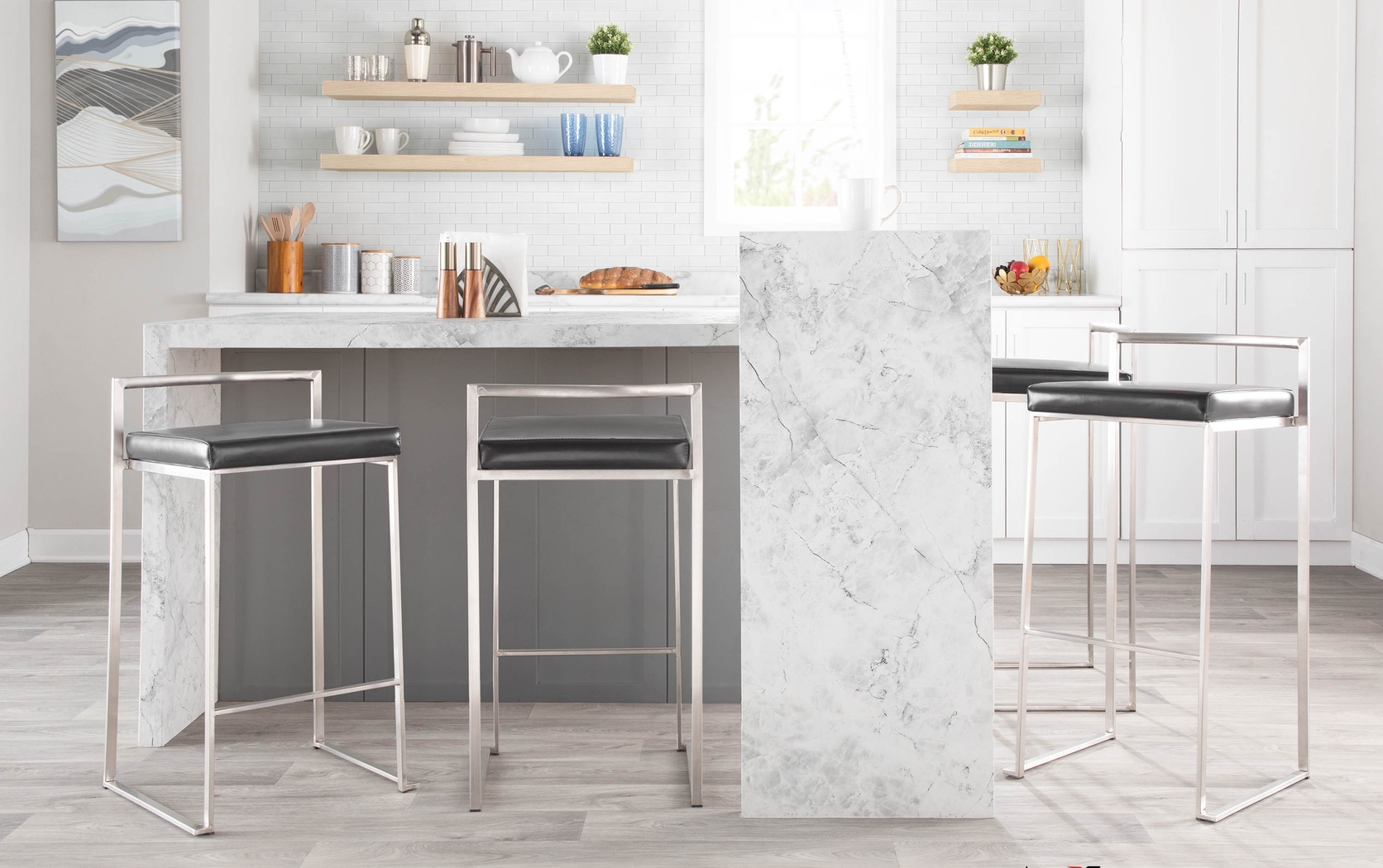 Birdlake IV Black Barstool, Set of 2 - Thumbnail - Image 5