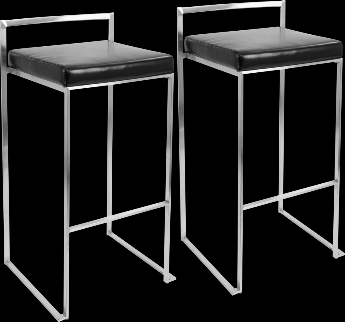 Birdlake IV Black Barstool, Set of 2 - Thumbnail - Image 1