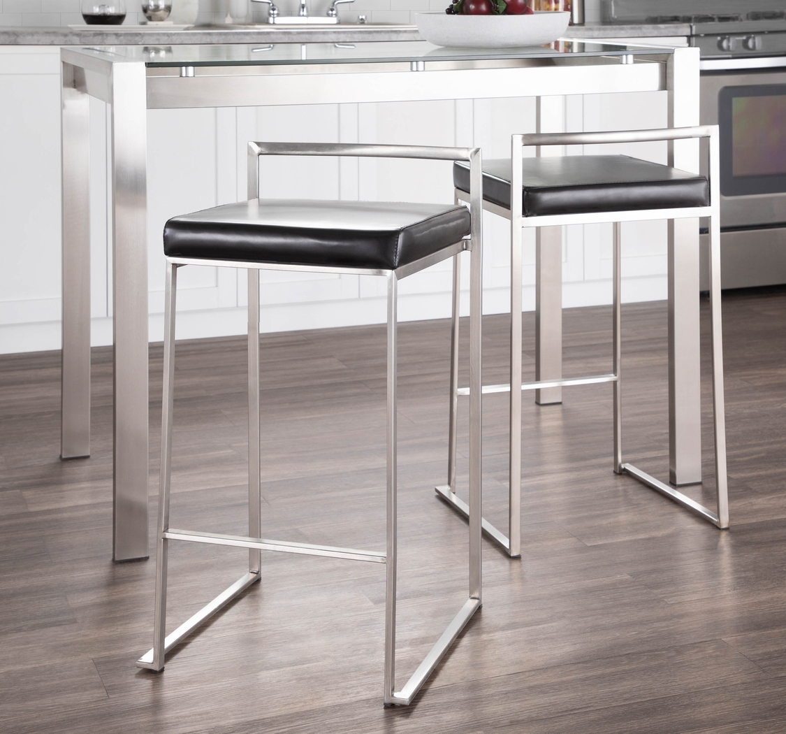 Birdlake IV Black Counter Height Stool, Set of 2 - Thumbnail - Image 5