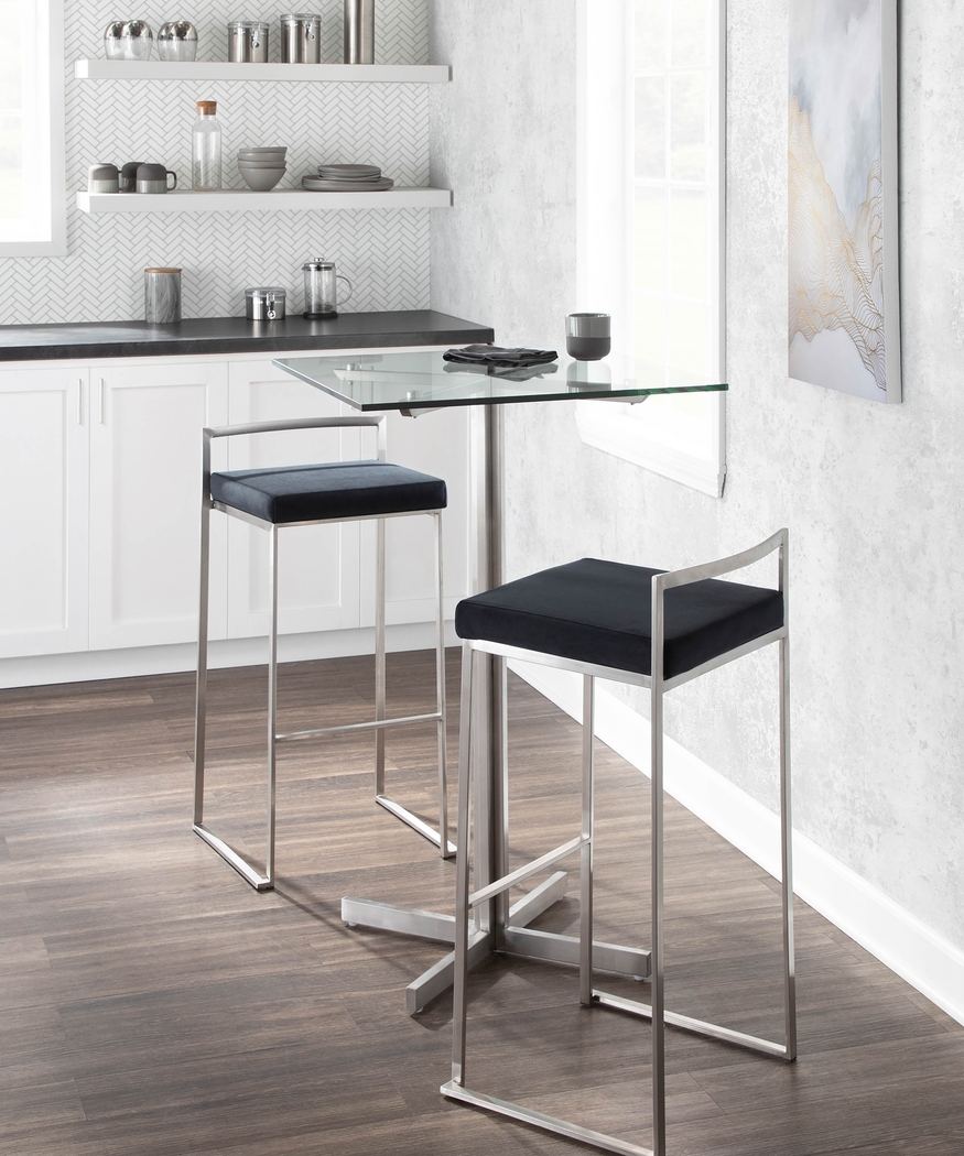 Birdlake IV Blue Barstool, Set of 3 - Thumbnail - Image 2