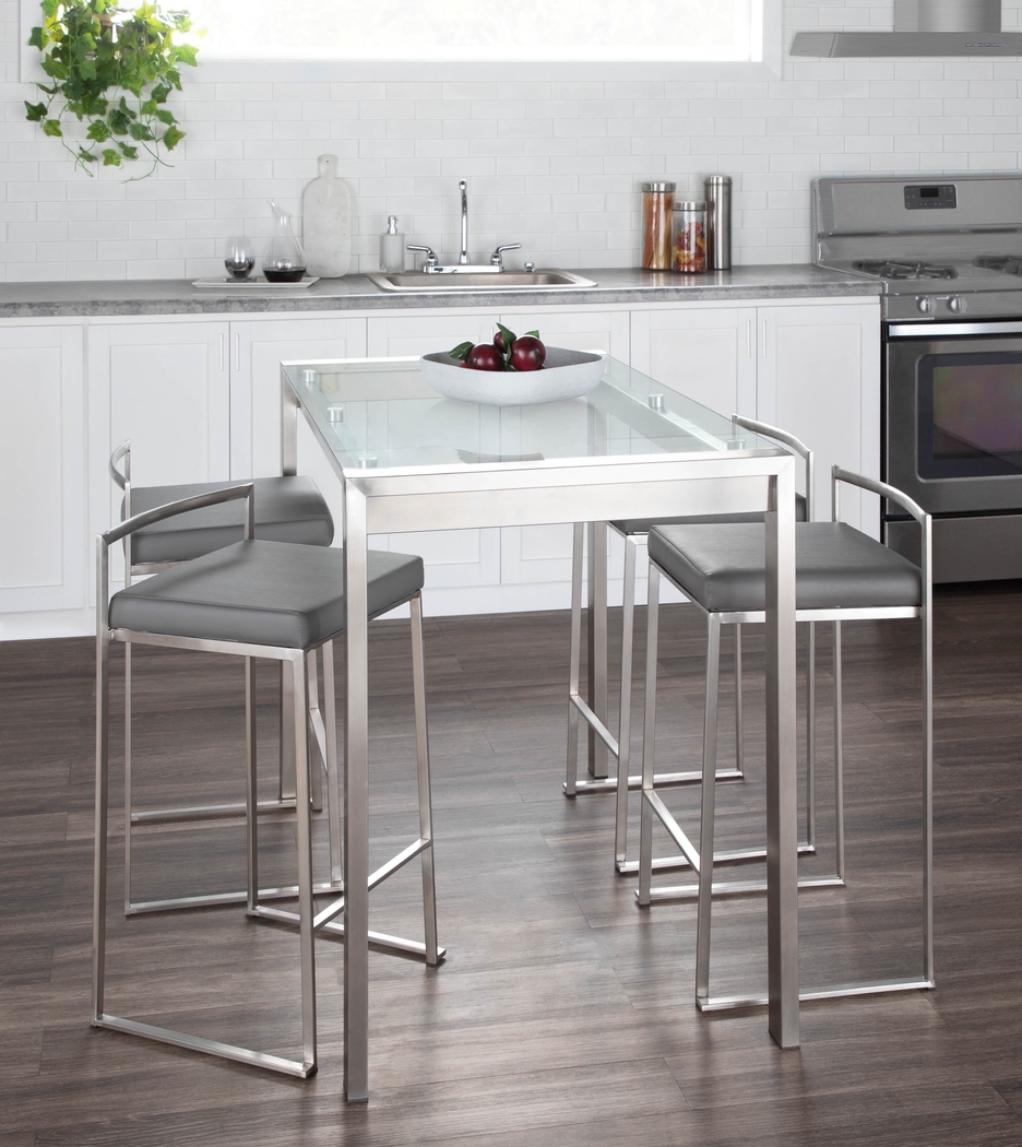 Birdlake IV Gray Counter Height Stool, Set of 2 - Thumbnail - Image 3