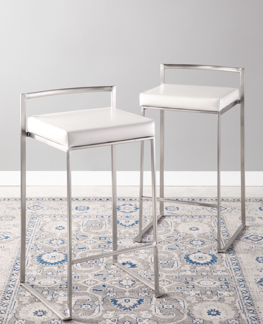 Birdlake IV White Counter Height Stool, Set of 2 - Thumbnail - Image 4