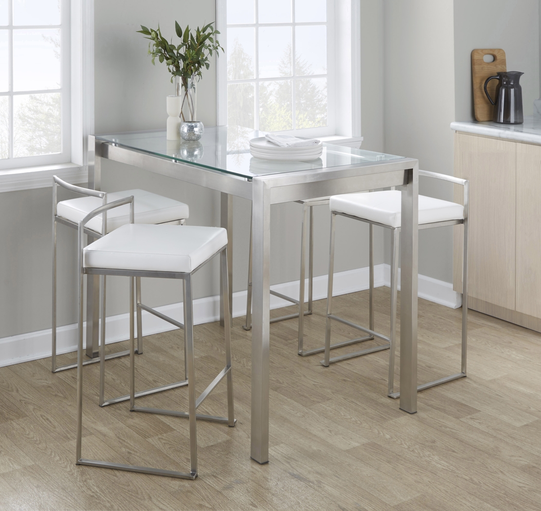 Birdlake IV White Counter Height Stool, Set of 3 - Thumbnail - Image 2