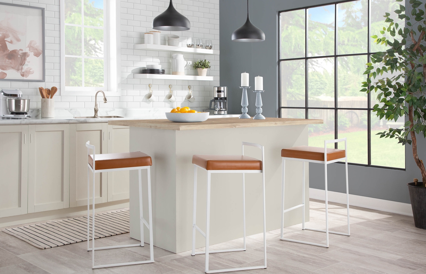 Birdlake V Camel Counter Height Stool, Set of 2 - Thumbnail - Image 8