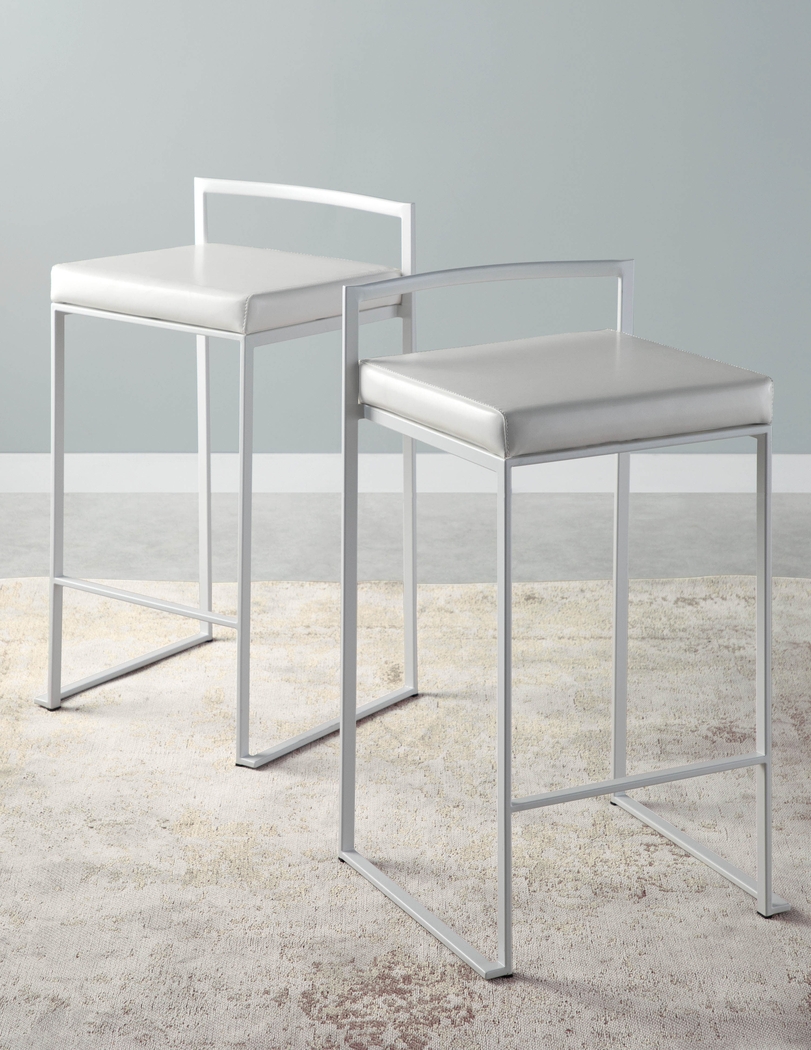 Birdlake V White Counter Height Stool, Set of 3 - Thumbnail - Image 3