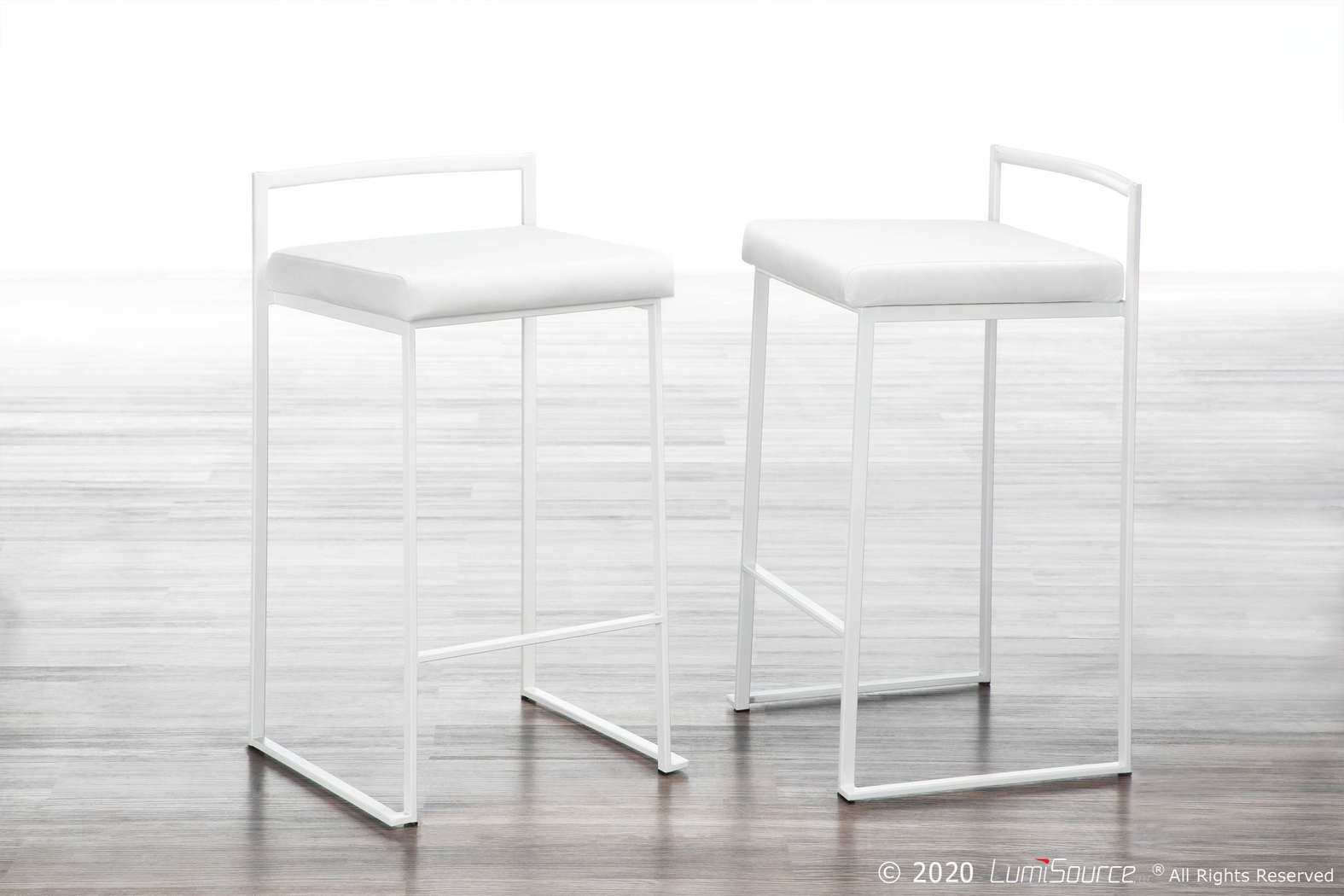 Birdlake V White Counter Height Stool, Set of 3 - Thumbnail - Image 4