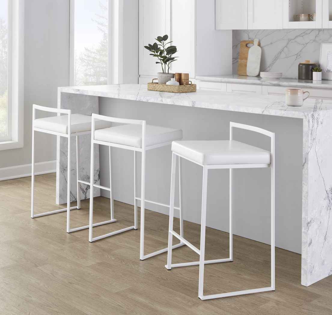 Birdlake V White Counter Height Stool, Set of 3 - Thumbnail - Image 5