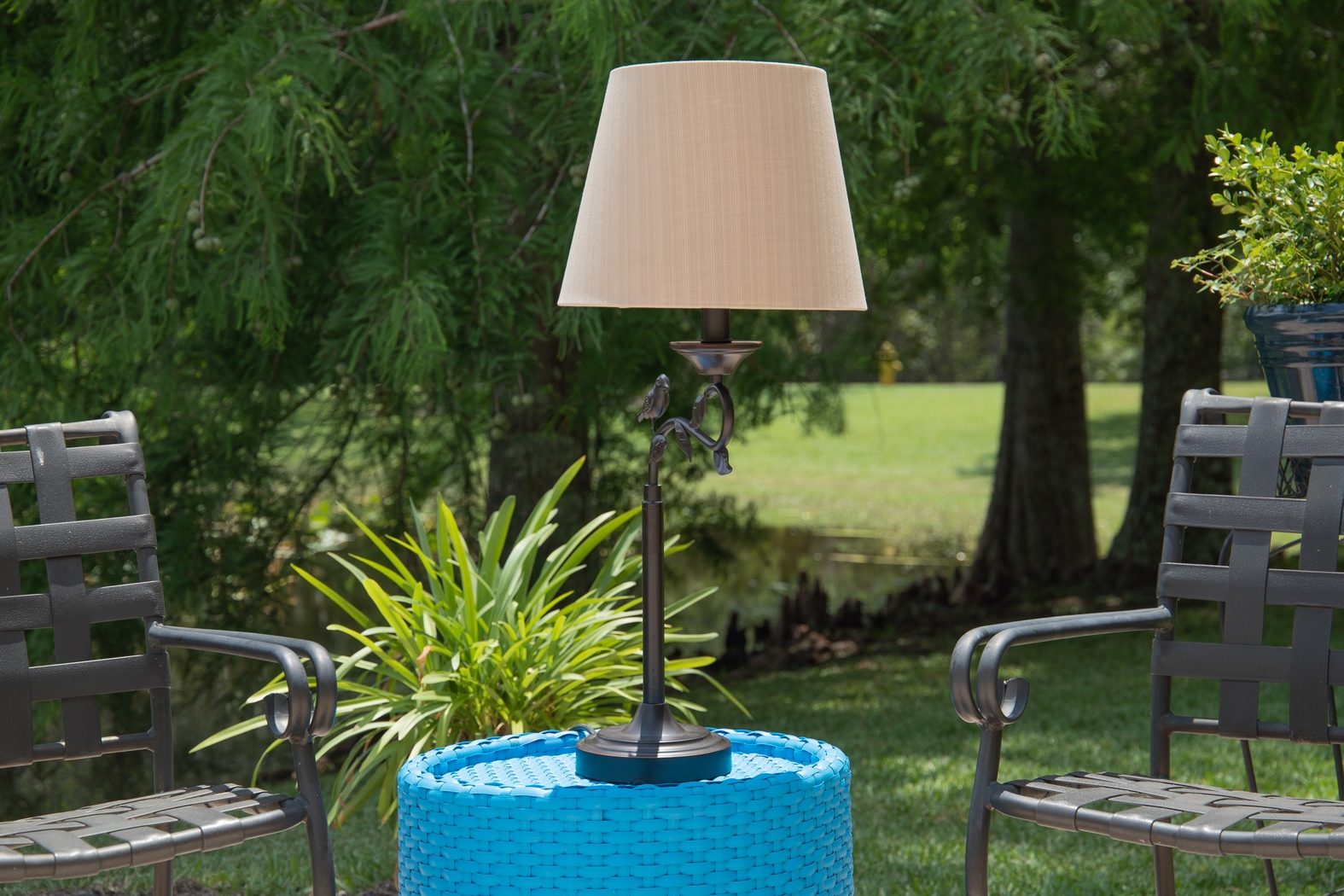 Birdy Cove Brown Outdoor Table Lamp - Thumbnail - Image 2
