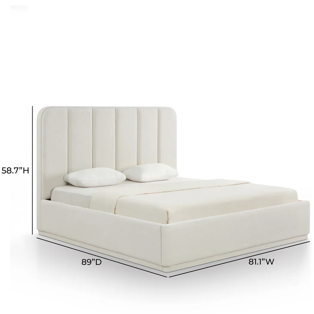 Birikti Beige King Bed - Thumbnail - Image 8