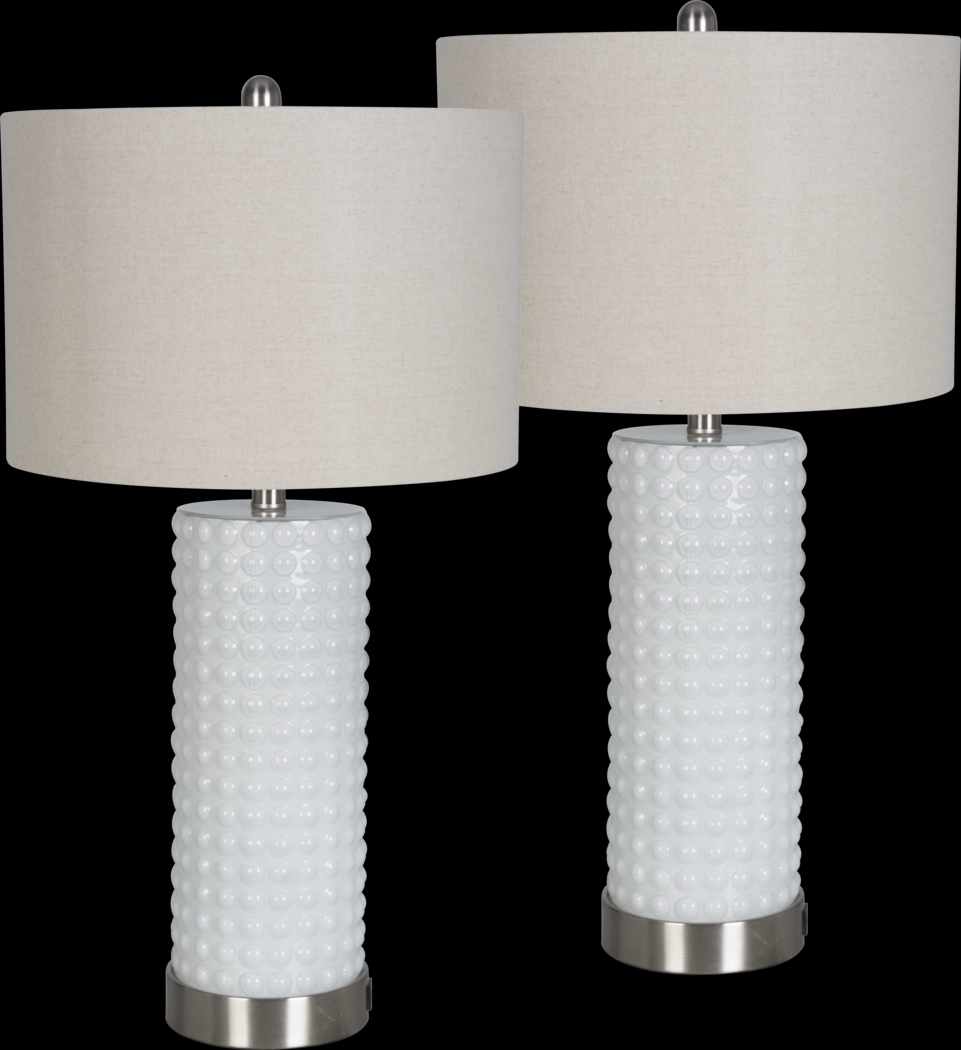 Birscoe White Table Lamps, Set of 2 - Thumbnail - Image 1