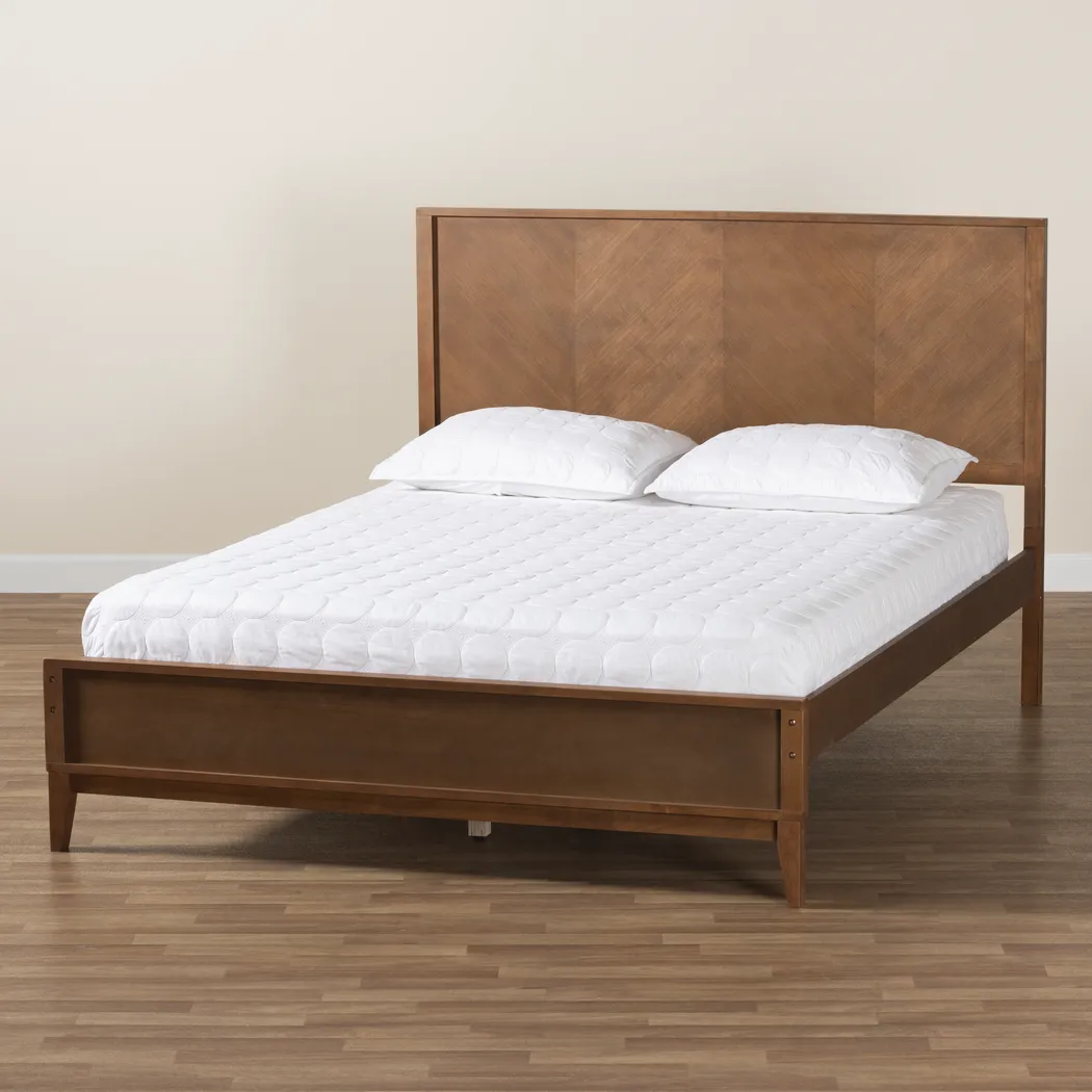 Biruta Brown King Platform Bed - Thumbnail - Image 3