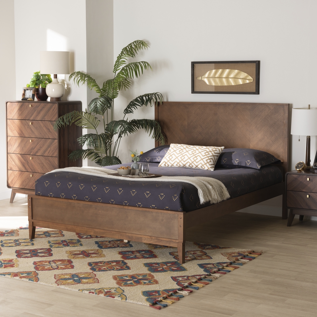 Biruta Brown Queen Platform Bed - Thumbnail - Image 2