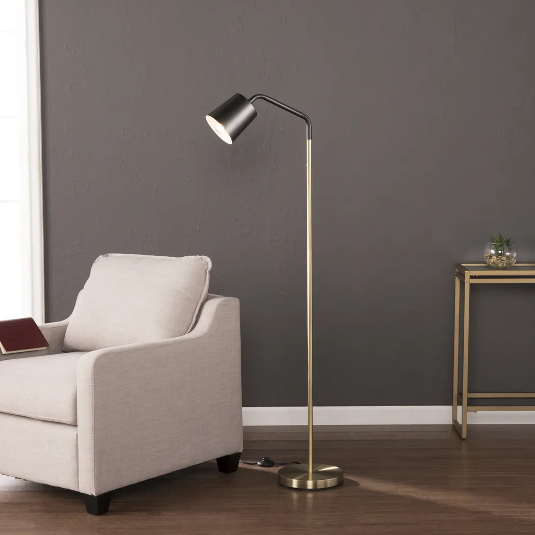 Birwood Black Floor Lamp - Thumbnail - Image 2