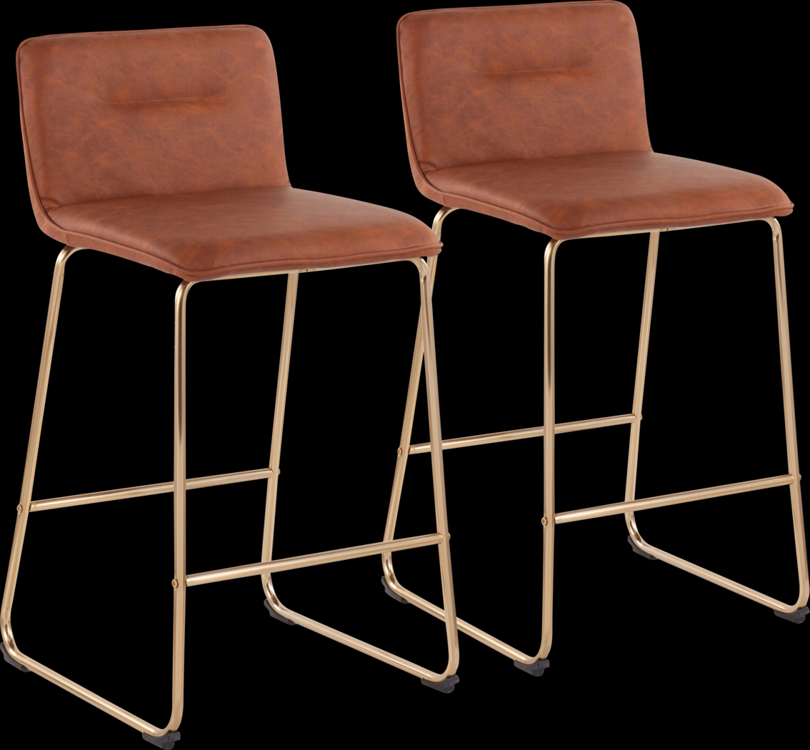 Bishopwood I Camel Counter Height Stool, Set of 2 - Thumbnail - Image 1