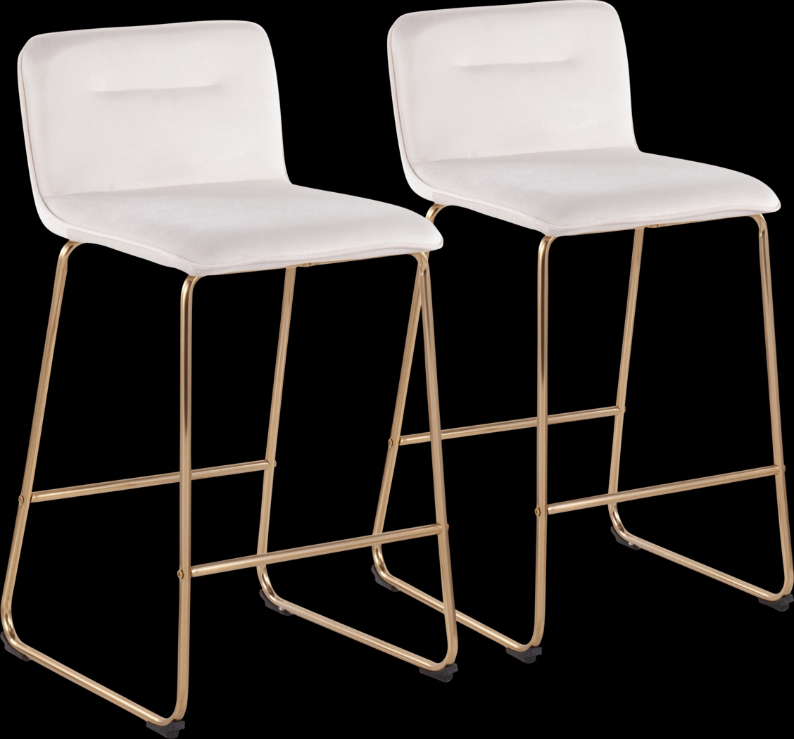 Bishopwood I Cream Counter Height Stool, Set of 2 - Thumbnail - Image 1