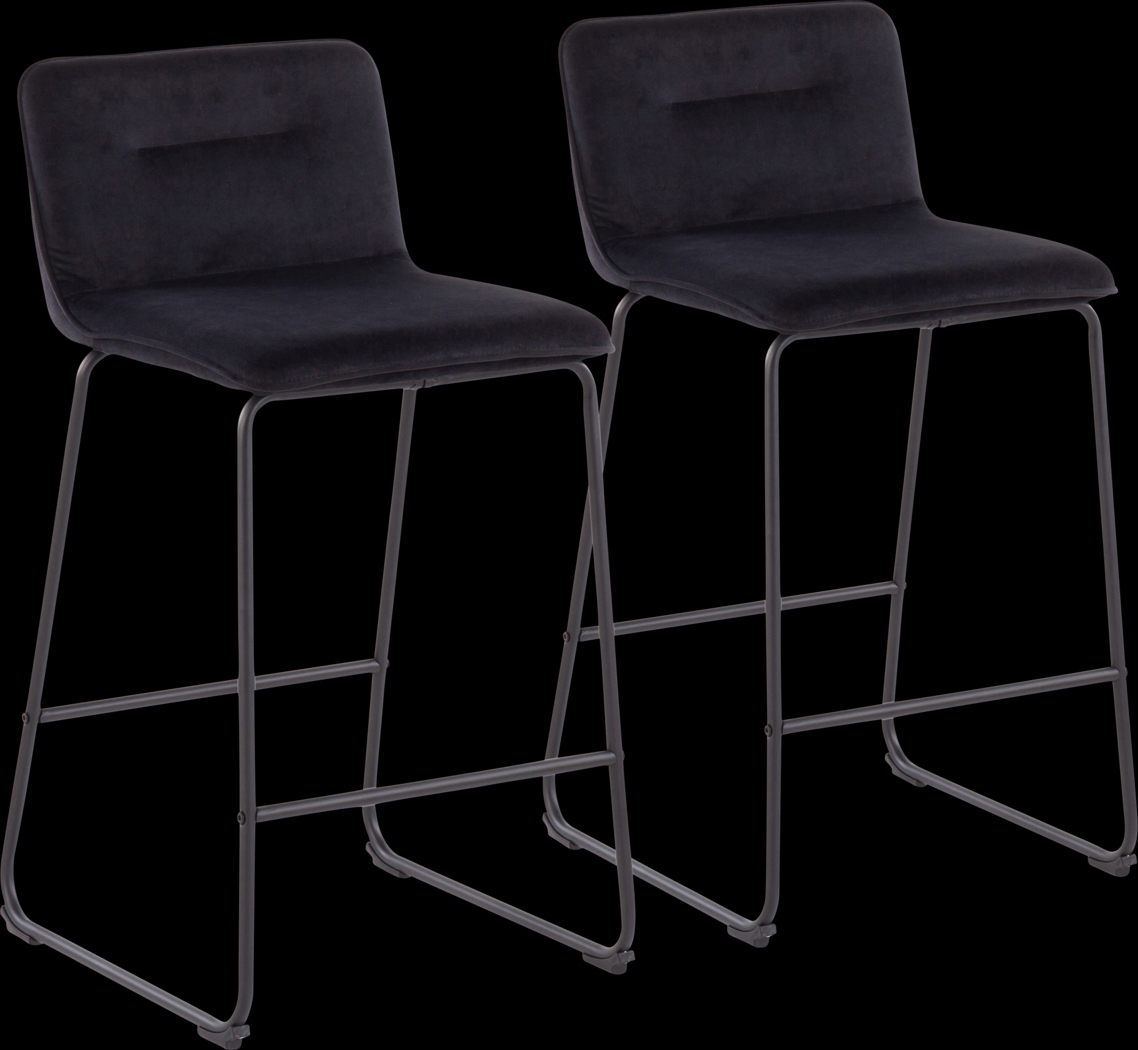 Bishopwood II Black Counter Height Stool, Set of 2 - Thumbnail - Image 1