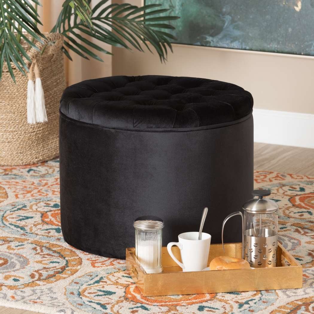 Bissonet Black Ottoman - Thumbnail - Image 5