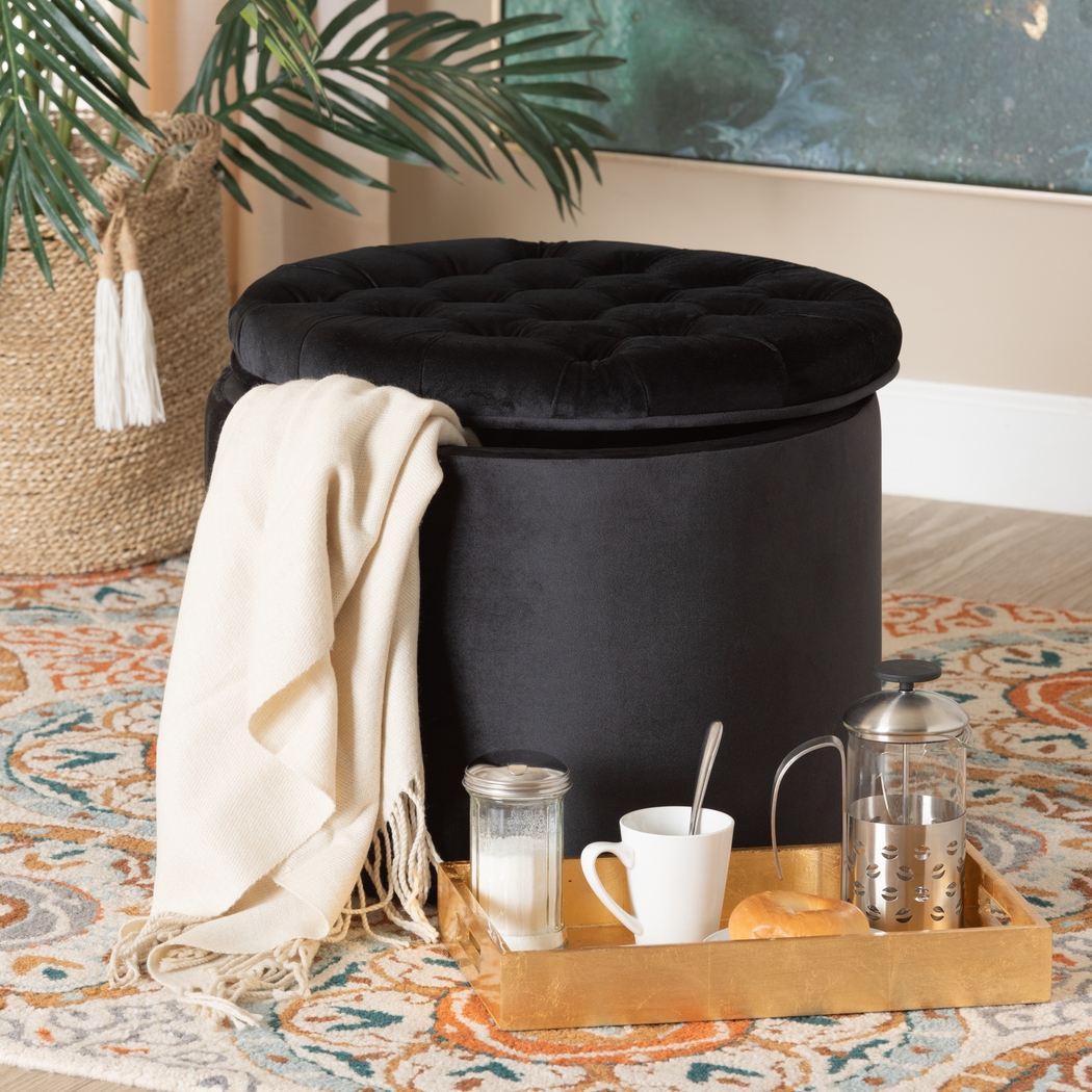 Bissonet Black Ottoman - Thumbnail - Image 6