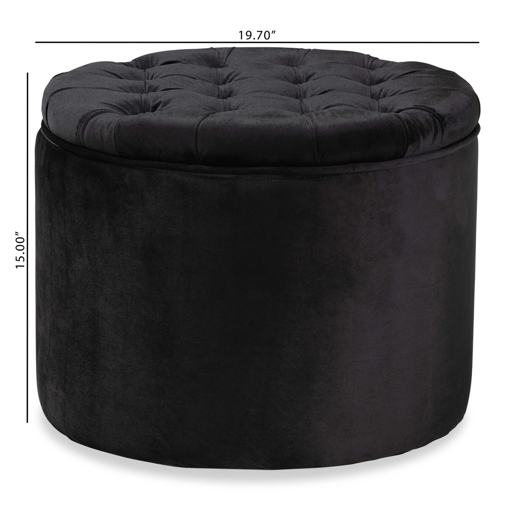Bissonet Black Ottoman - Thumbnail - Image 8