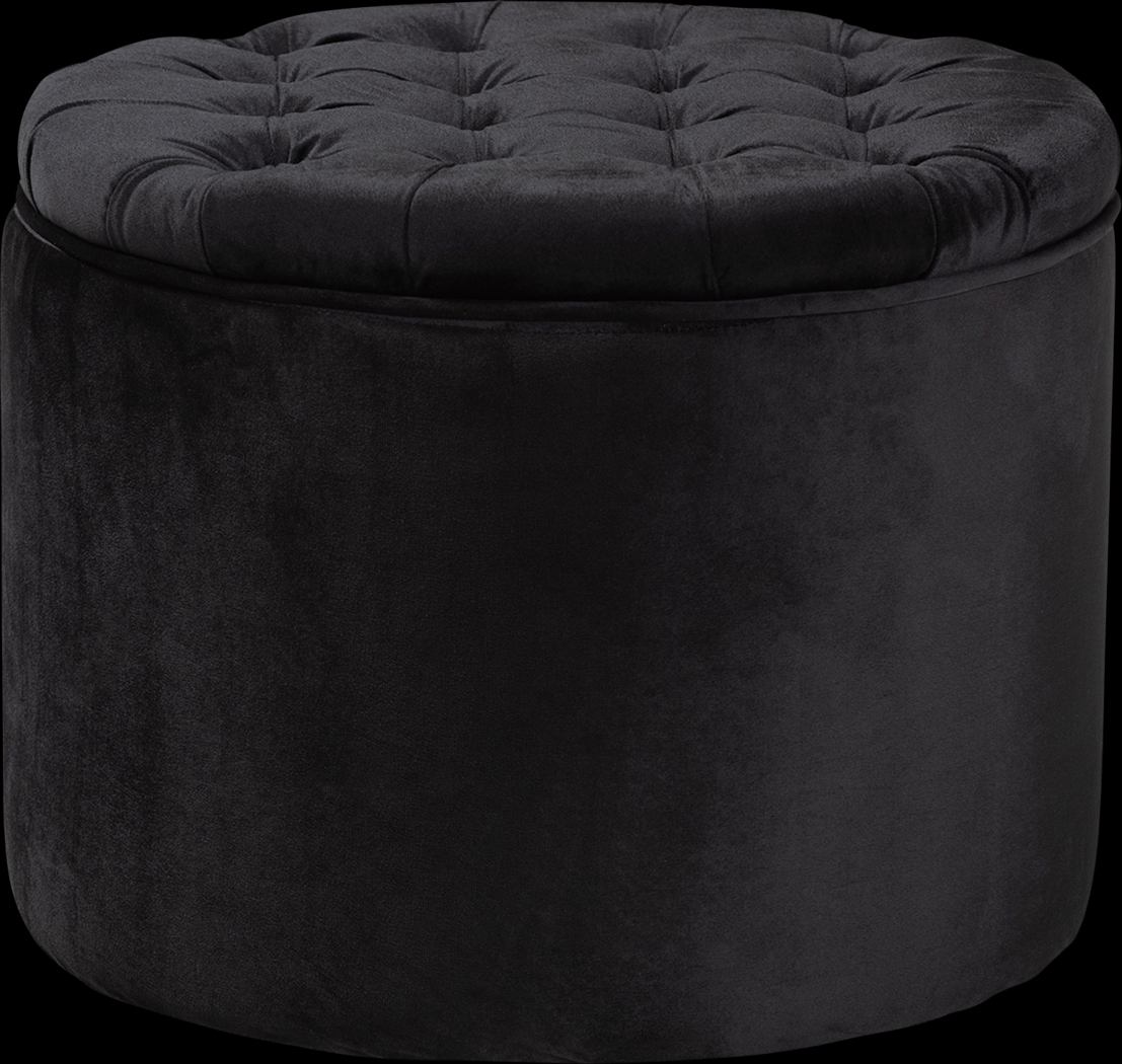 Bissonet Black Ottoman - Thumbnail - Image 1