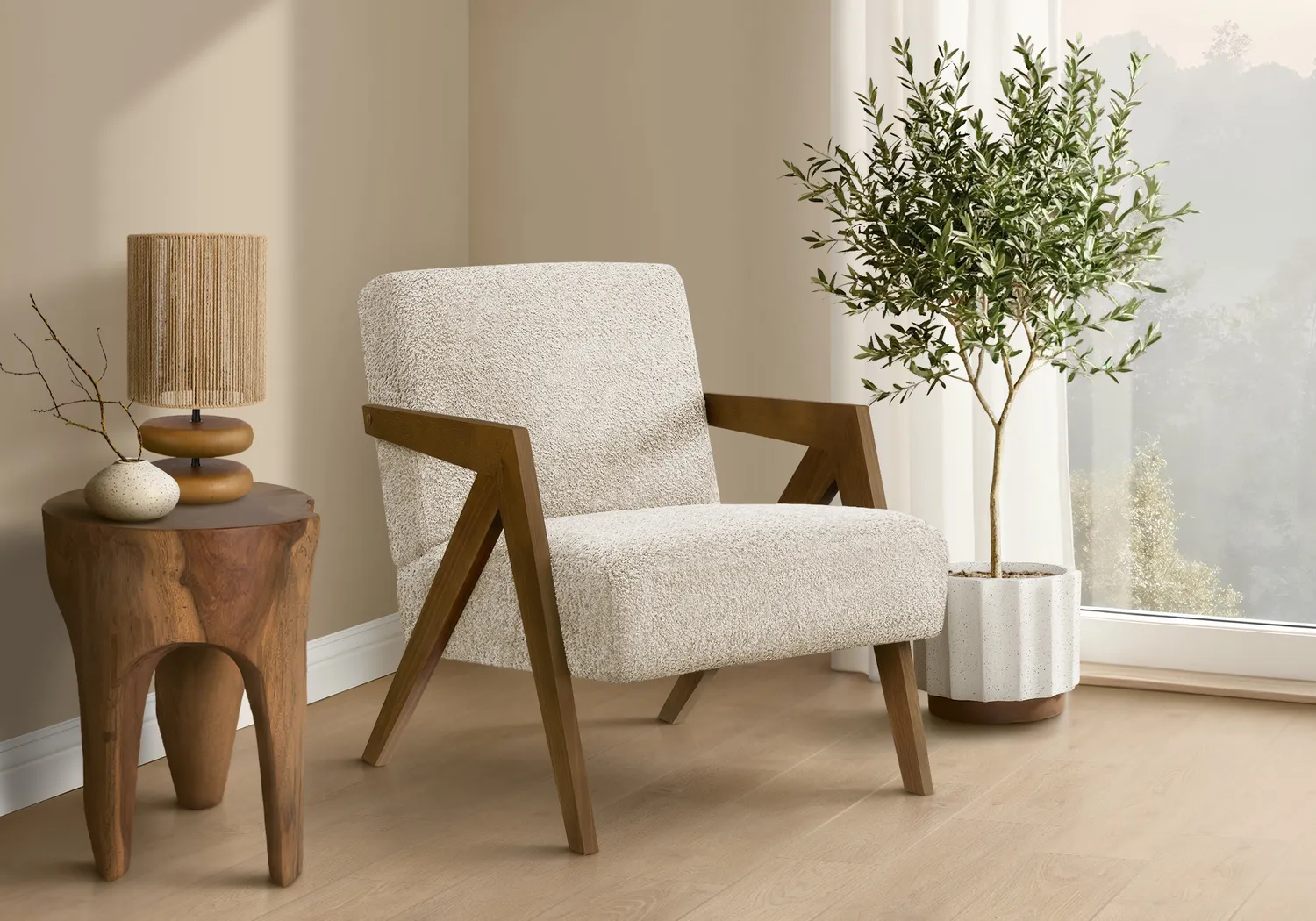 Bito Beige Accent Chair - Thumbnail - Image 2