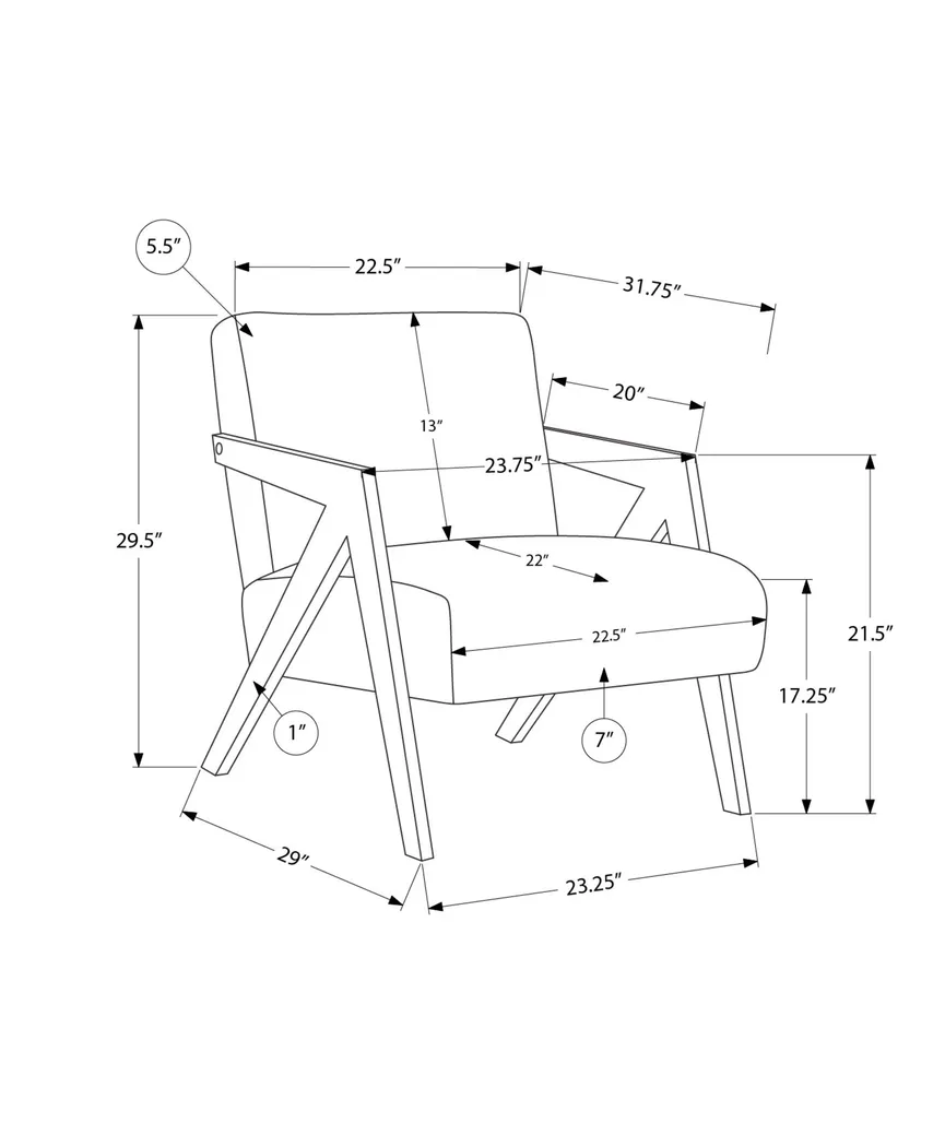 Bito Gray Accent Chair - Thumbnail - Image 3