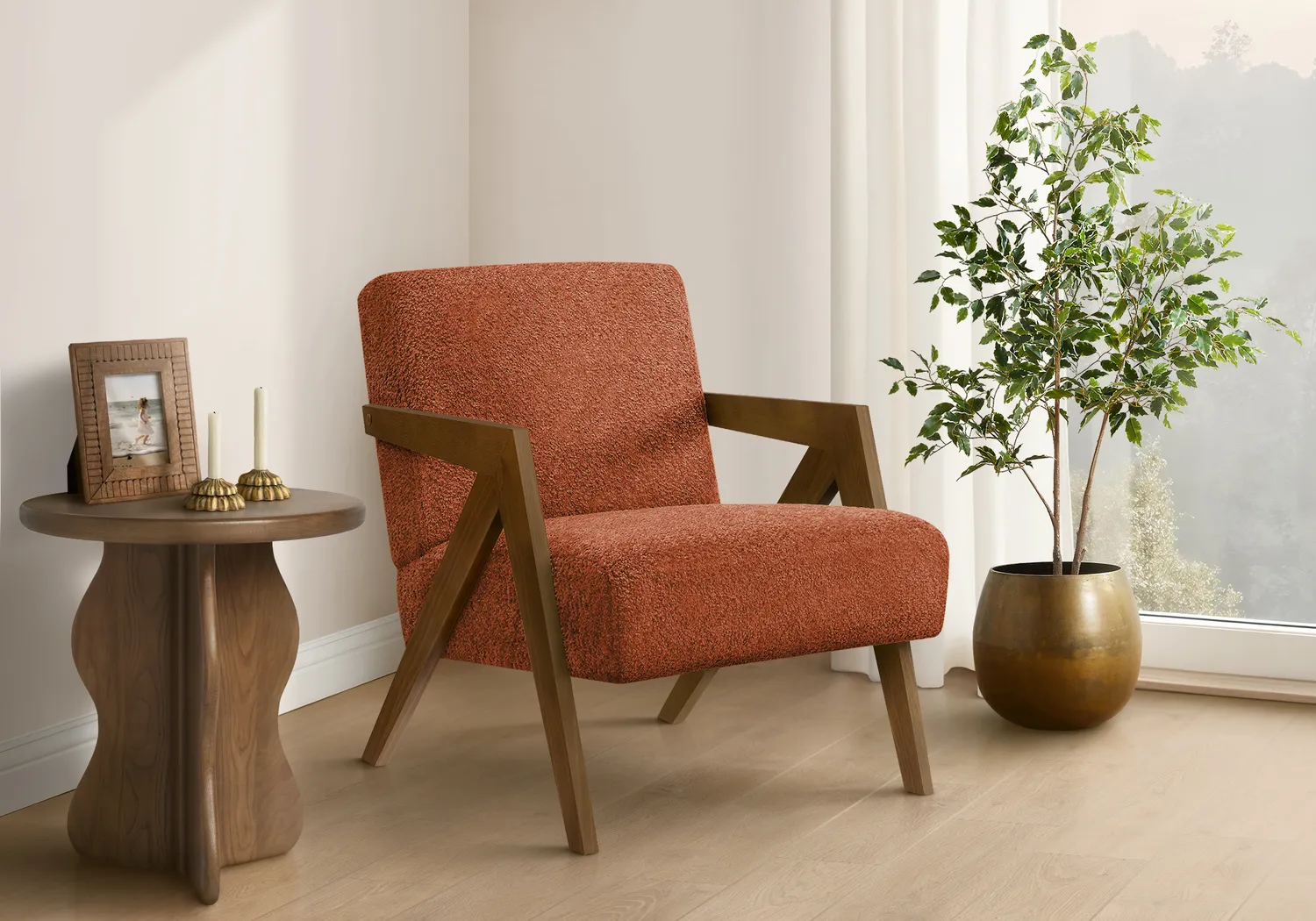 Bito Red Accent Chair - Thumbnail - Image 2