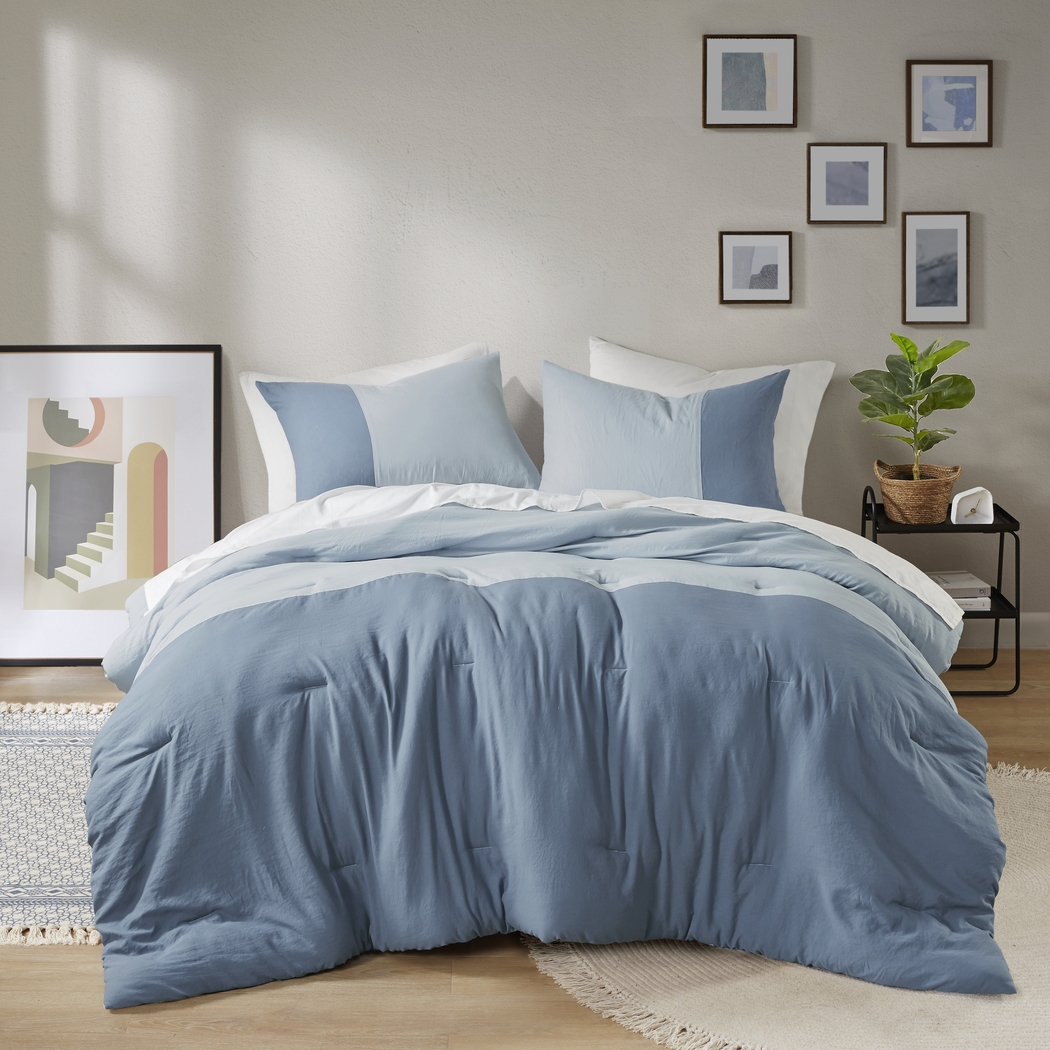 Blackthornea Blue Full/Queen 3 Pc Comforter Set - Thumbnail - Image 3