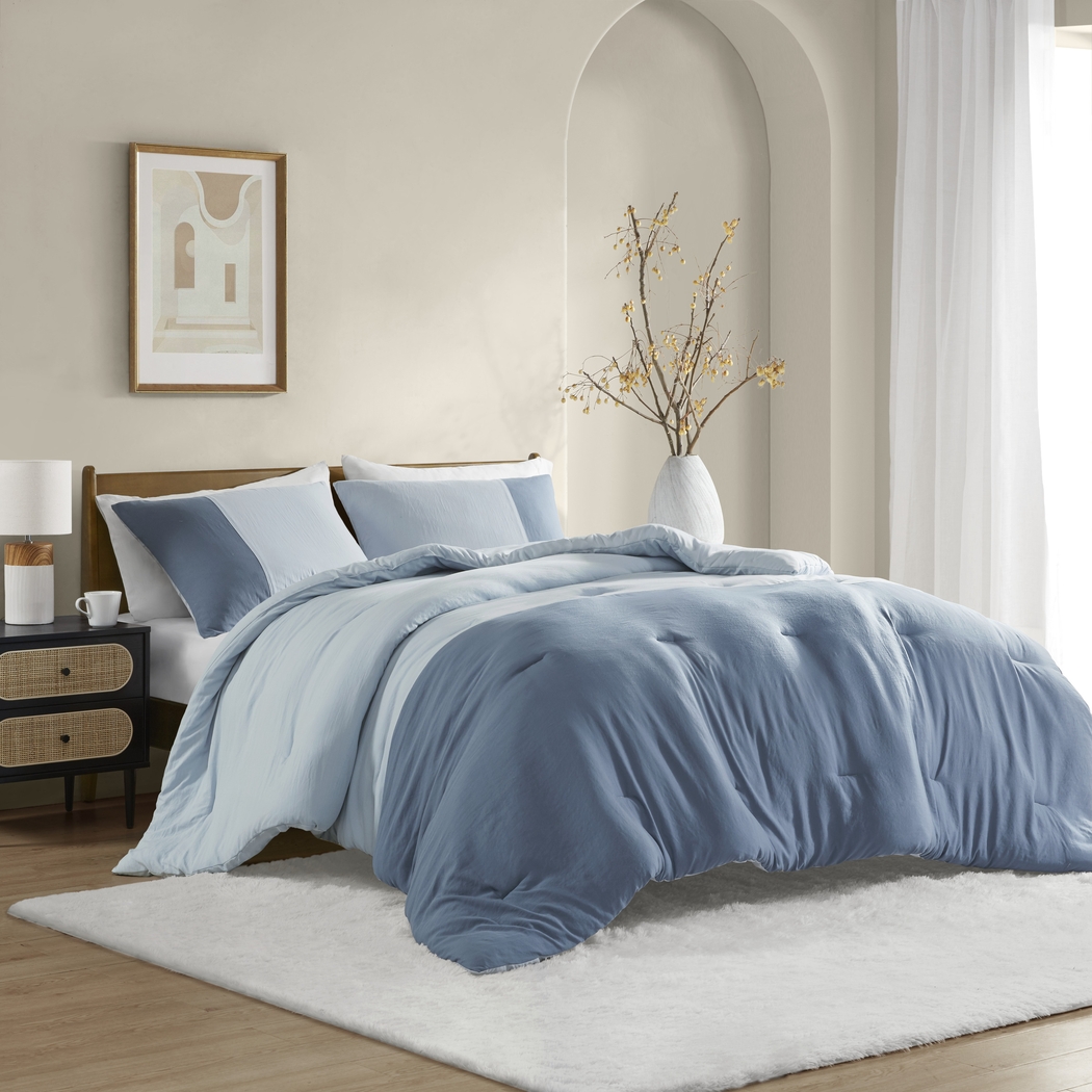 Blackthornea Blue Full/Queen 3 Pc Comforter Set - Thumbnail - Image 4