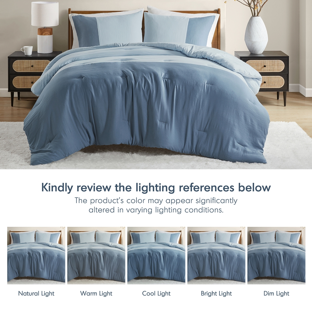 Blackthornea Blue Full/Queen 3 Pc Comforter Set - Thumbnail - Image 9