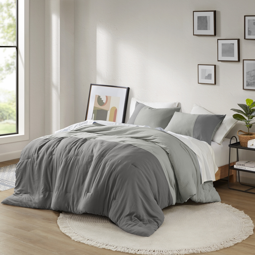 Blackthornea Gray Full/Queen 3 Pc Comforter Set - Thumbnail - Image 2