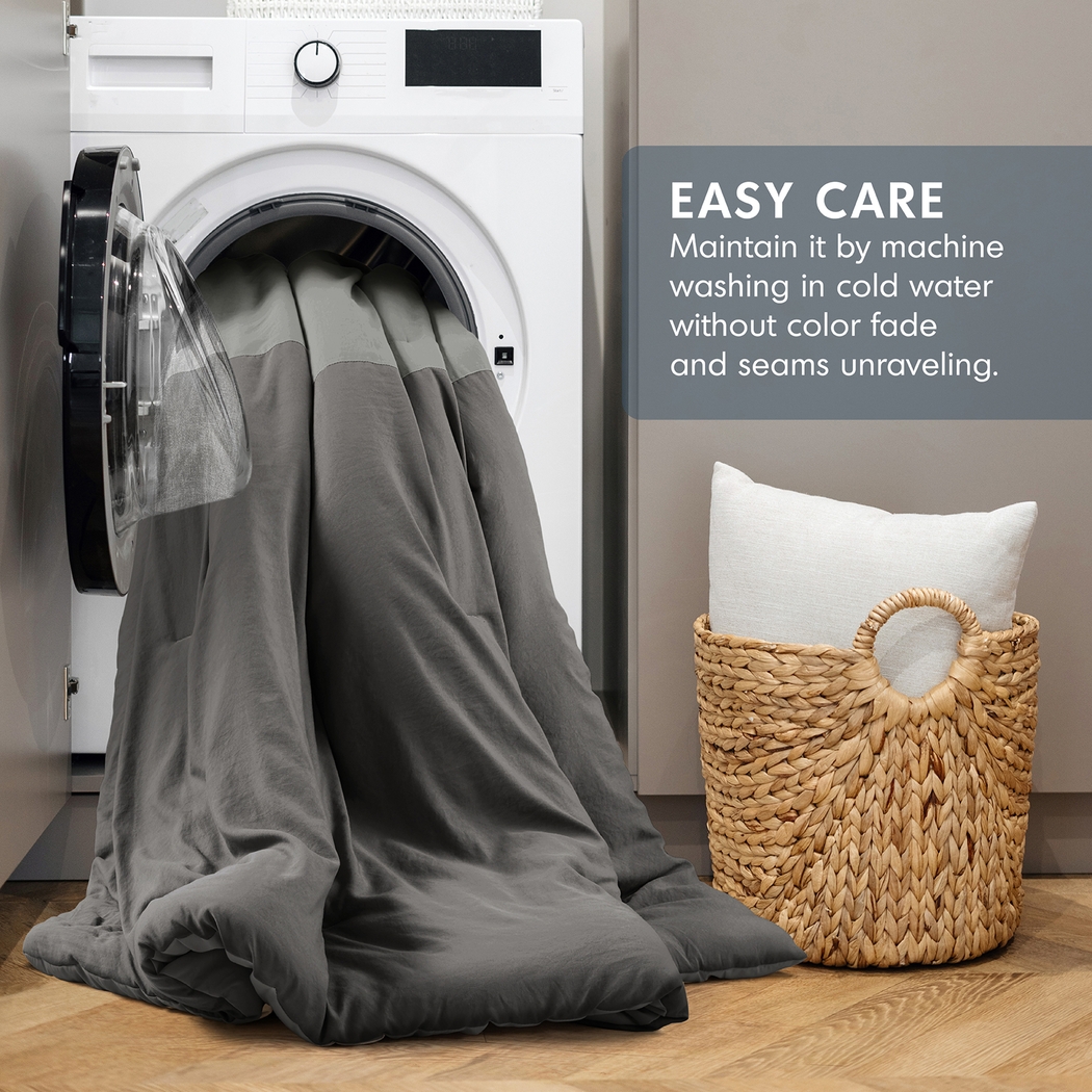 Blackthornea Gray Full/Queen 3 Pc Comforter Set - Thumbnail - Image 8