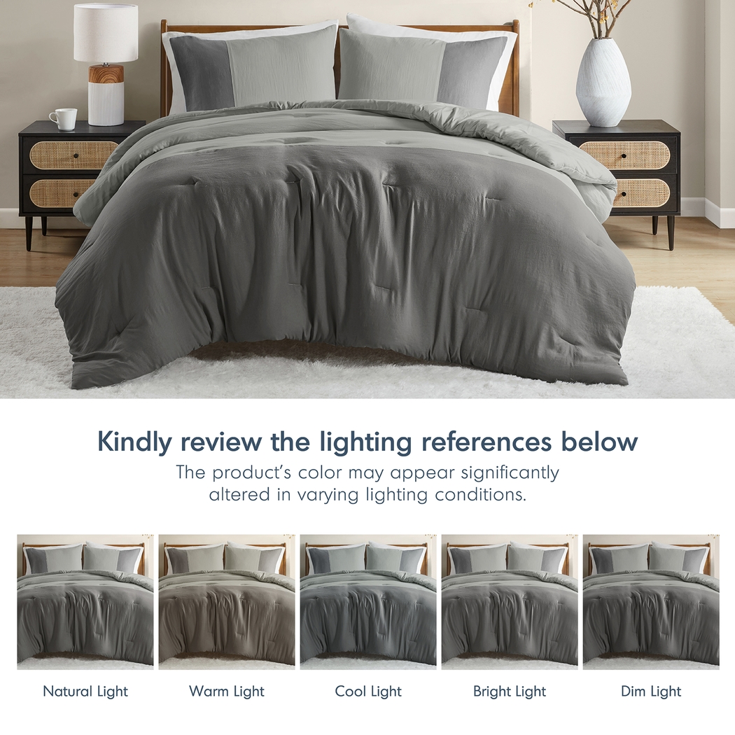 Blackthornea Gray Full/Queen 3 Pc Comforter Set - Thumbnail - Image 9