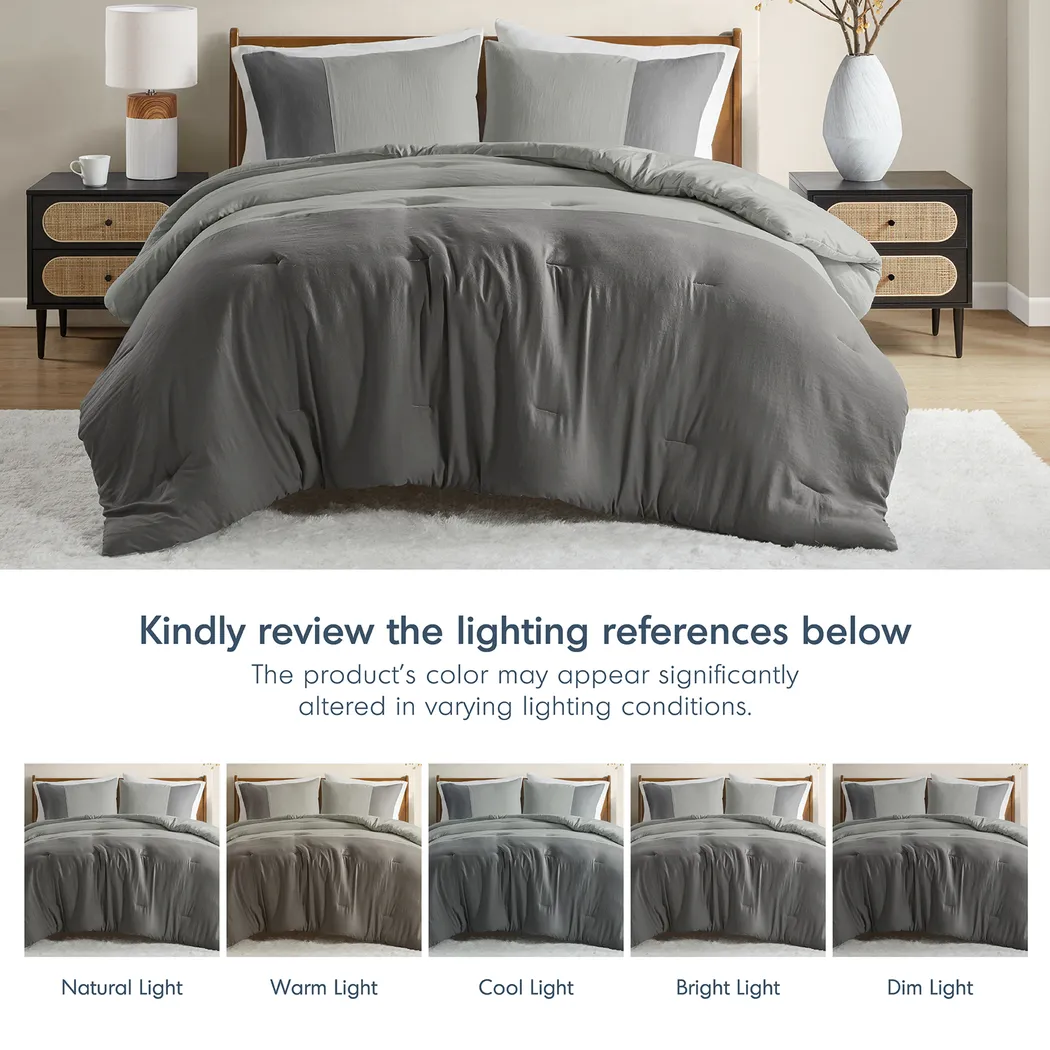 Blackthornea Gray King/California King 3 Pc Comforter Set - Thumbnail - Image 9