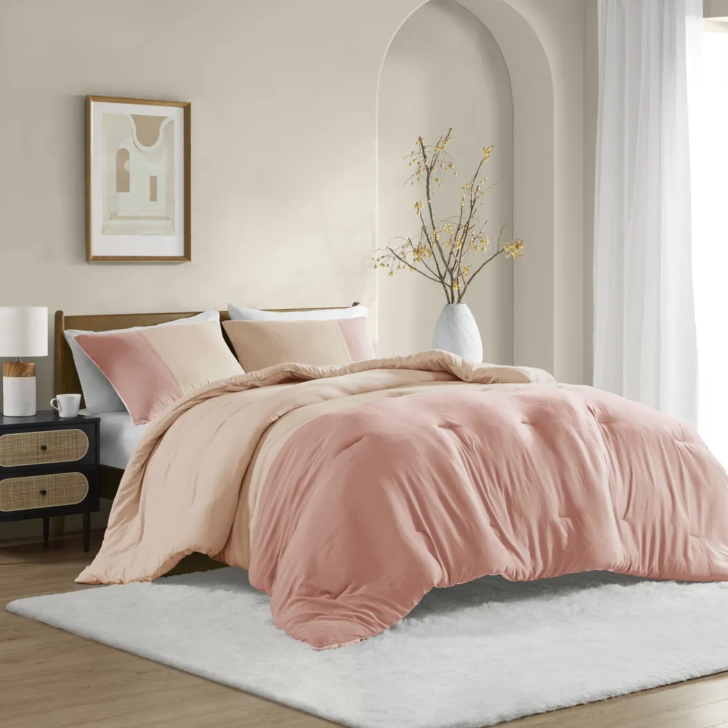 Blackthornea Pink King/California King 3 Pc Comforter Set - Thumbnail - Image 4