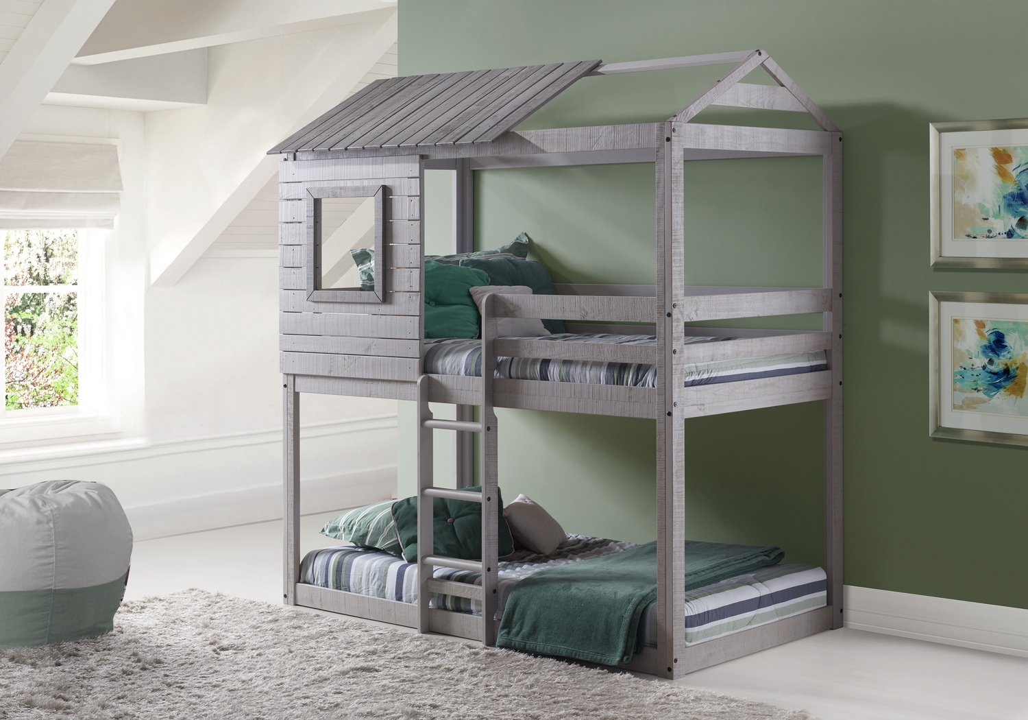 Bladensburg Gray Twin/Twin Bunk Bed - Thumbnail - Image 2