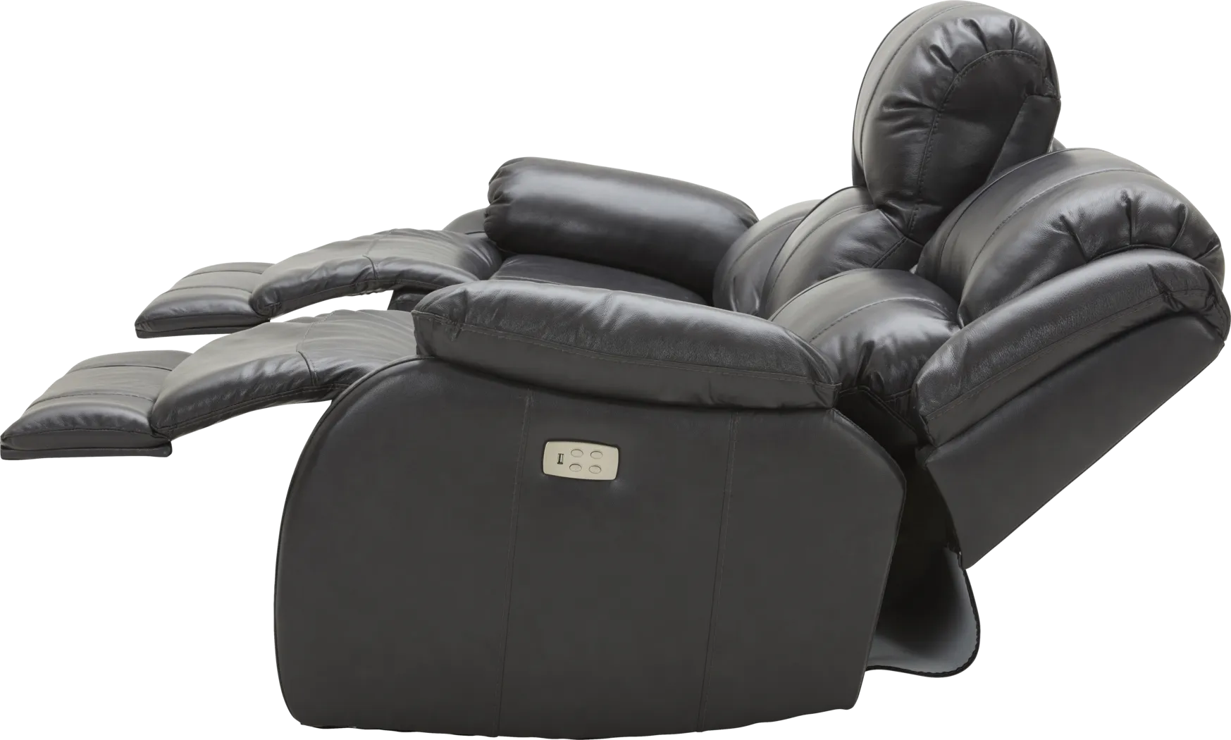 Blaineville Black Leather Dual Power Reclining Sofa - Thumbnail - Image 6