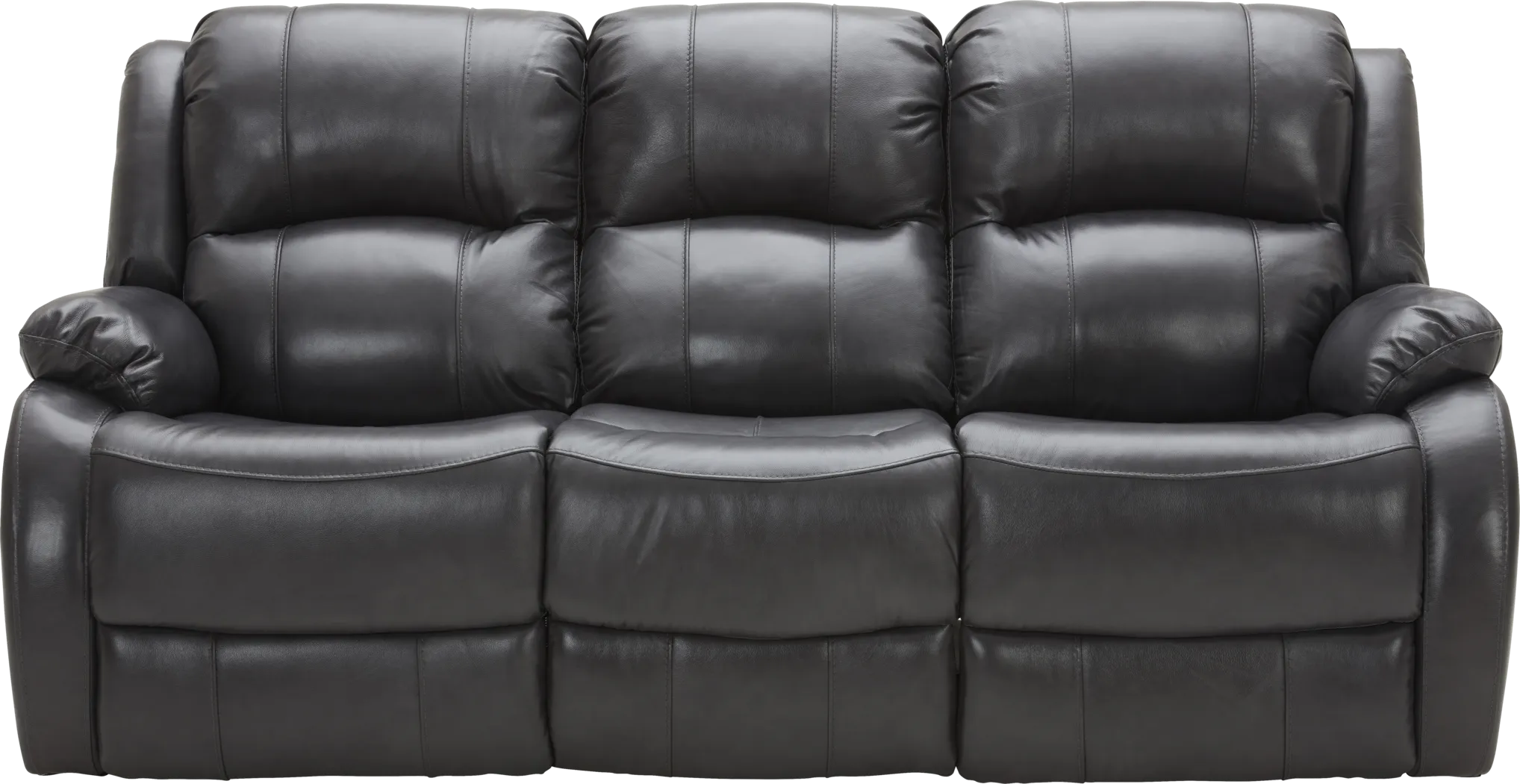 Blaineville Black Leather Dual Power Reclining Sofa - Thumbnail - Image 1