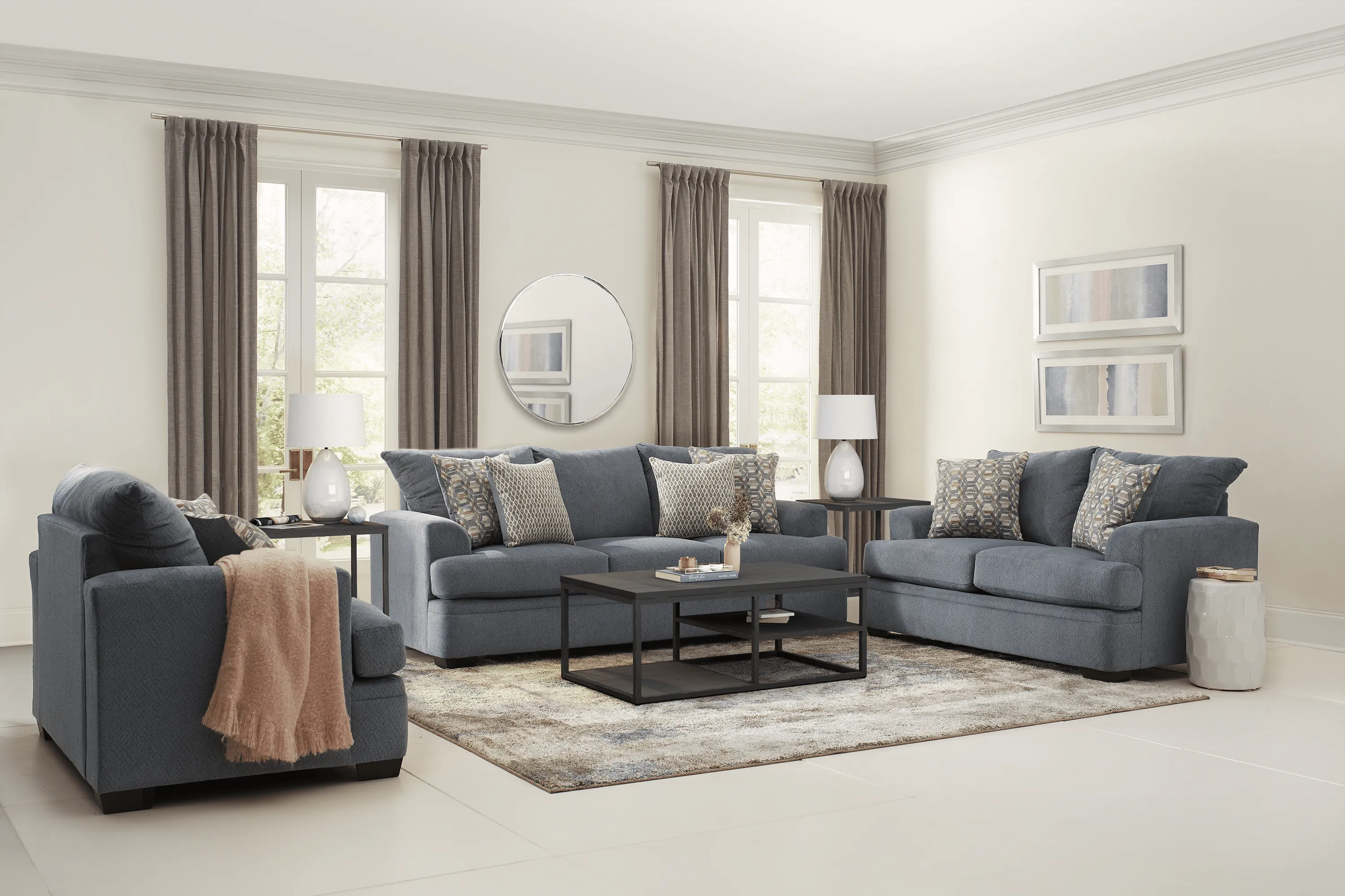 Blair Park Bluestone 7 Pc Living Room - Thumbnail - Image 1