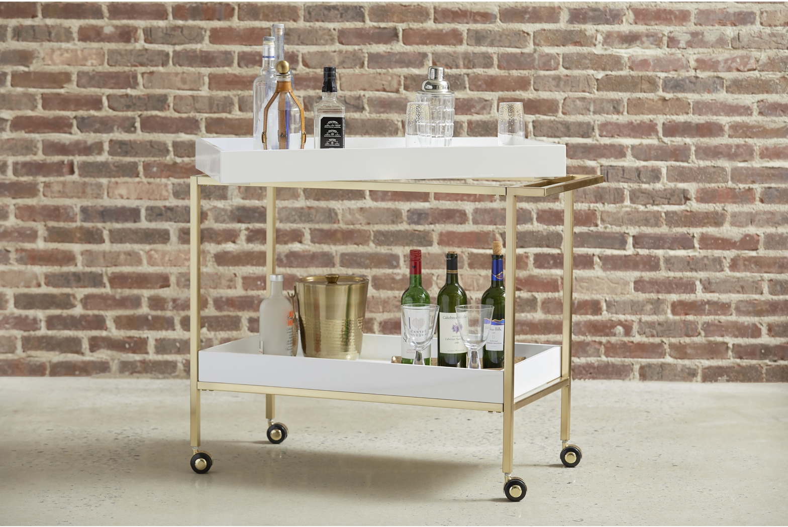 Blairen White Bar Cart - Thumbnail - Image 5