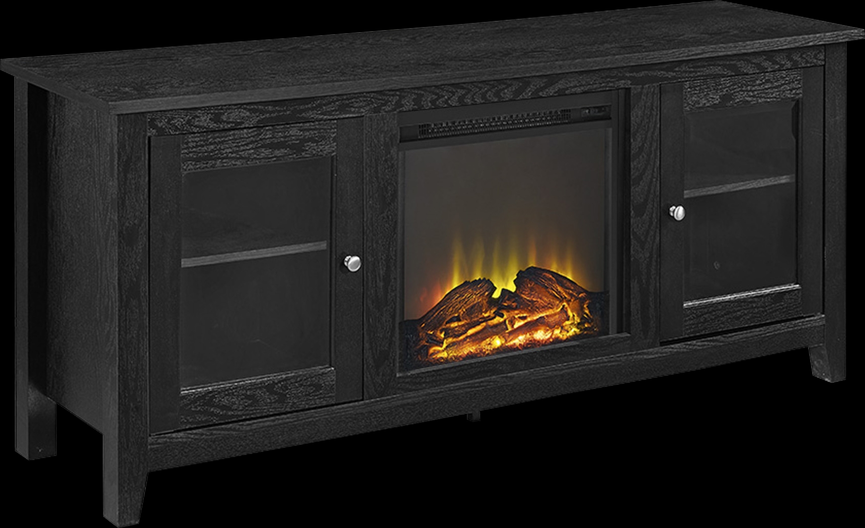 Blaize Black 58 in. Console with Electric Fireplace - Thumbnail - Image 2