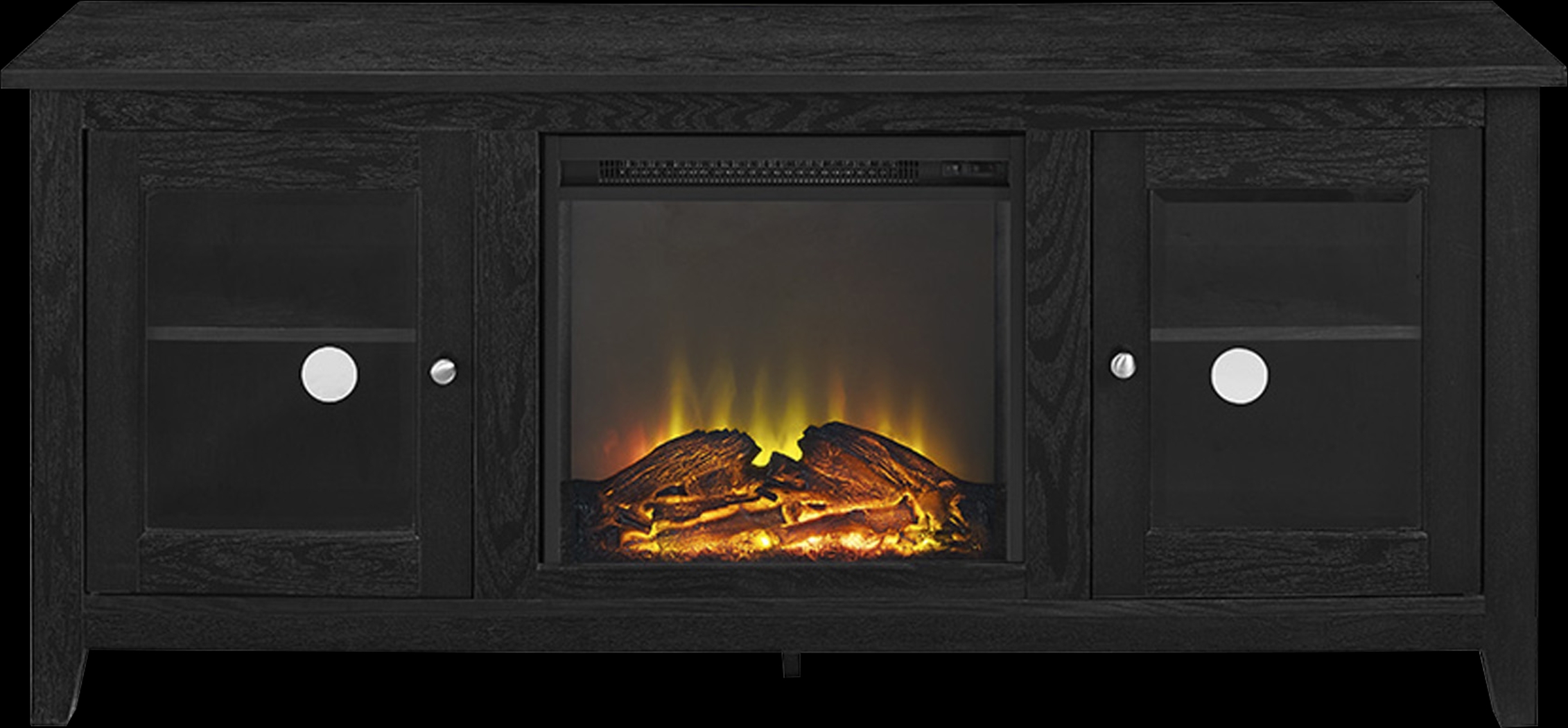 Blaize Black 58 in. Console with Electric Fireplace - Thumbnail - Image 1