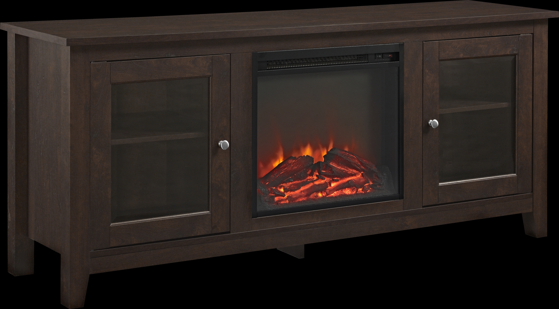 Blaize Brown 58 in. Console with Electric Fireplace - Thumbnail - Image 2