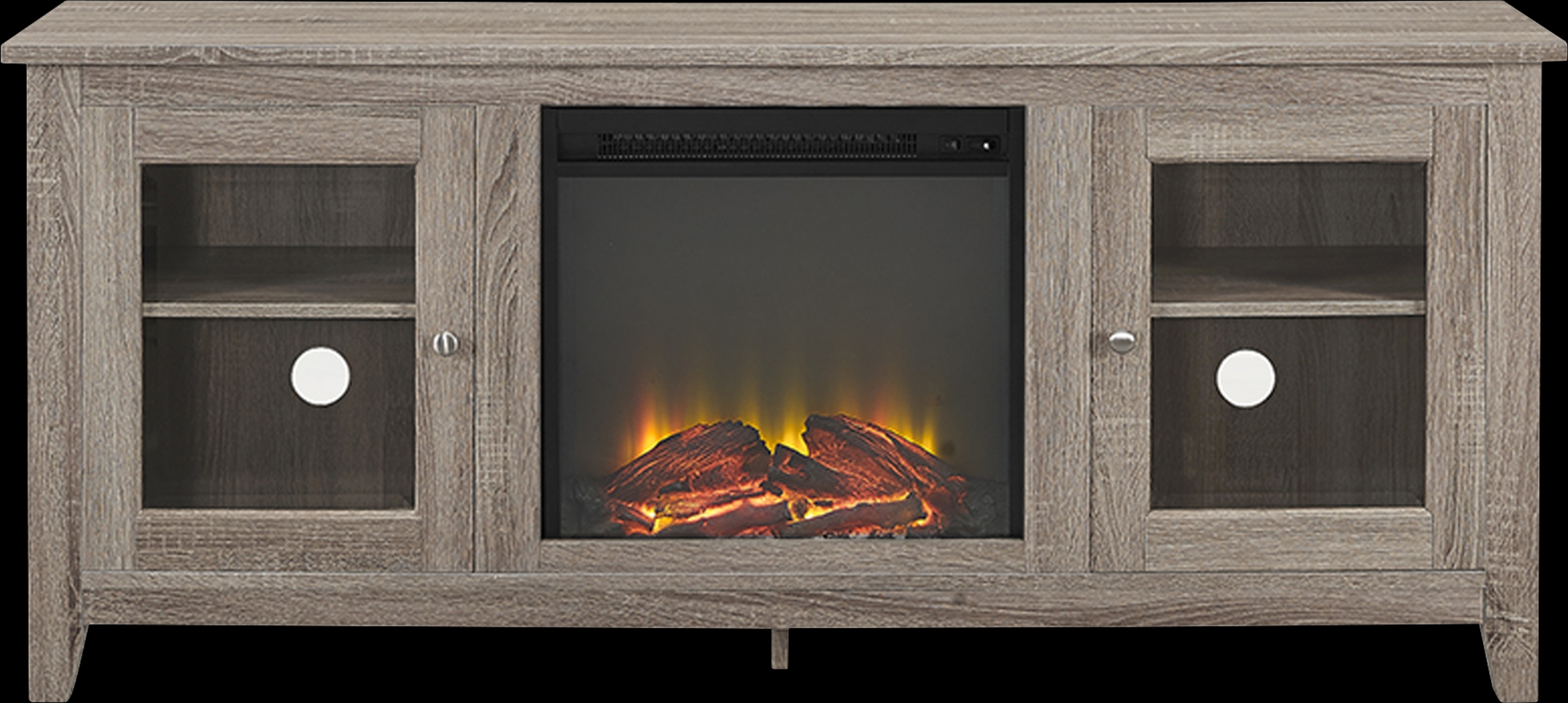 Blaize Driftwood 58 in. Console with Electric Fireplace - Thumbnail - Image 1